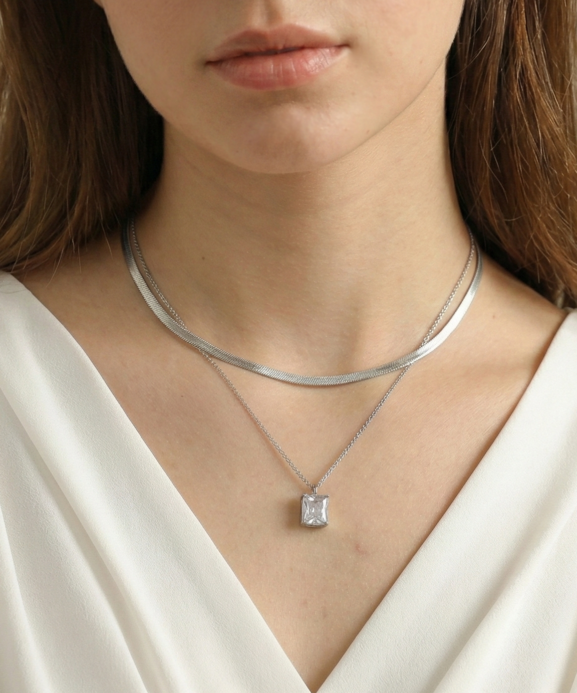 Mona Silver Layering Necklace