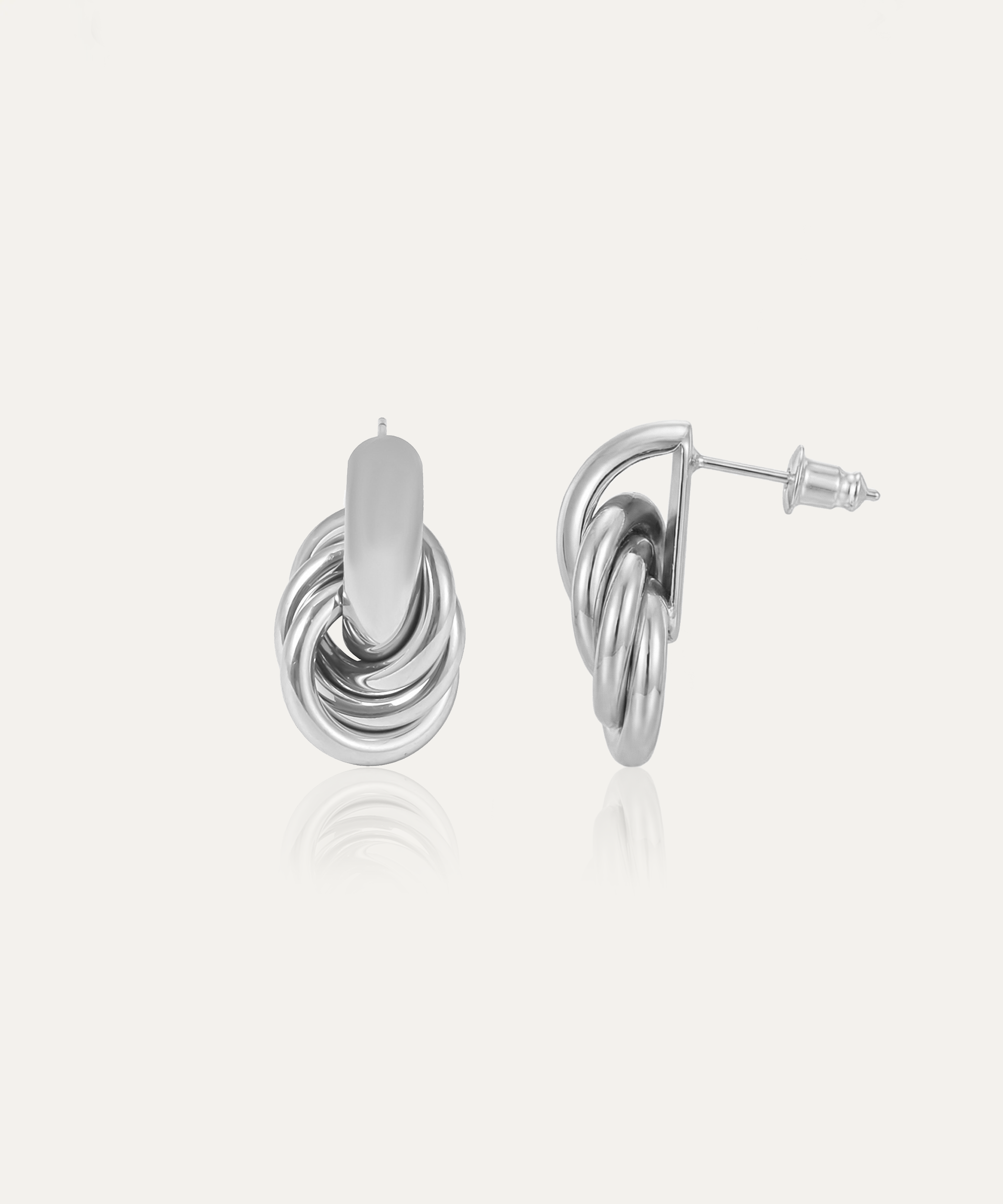 Siena Twisted Silver Drop Earrings