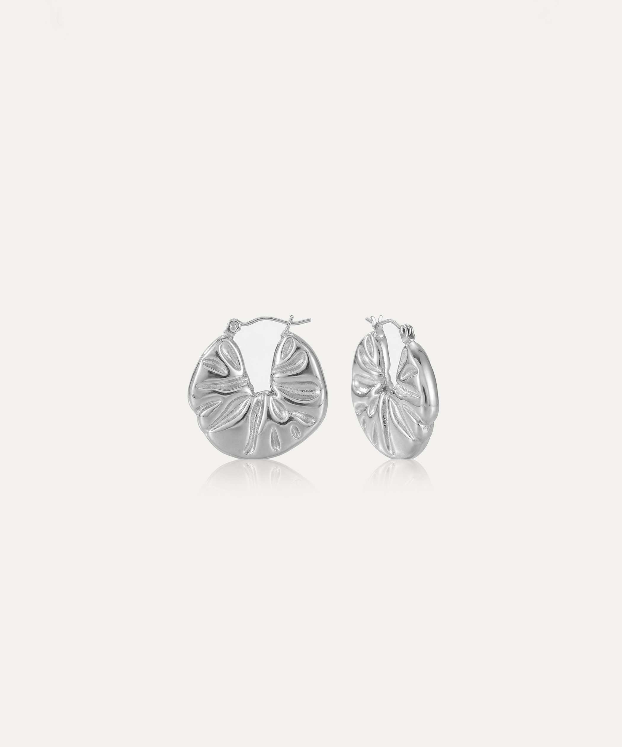 Solar Flare Silver Hoops