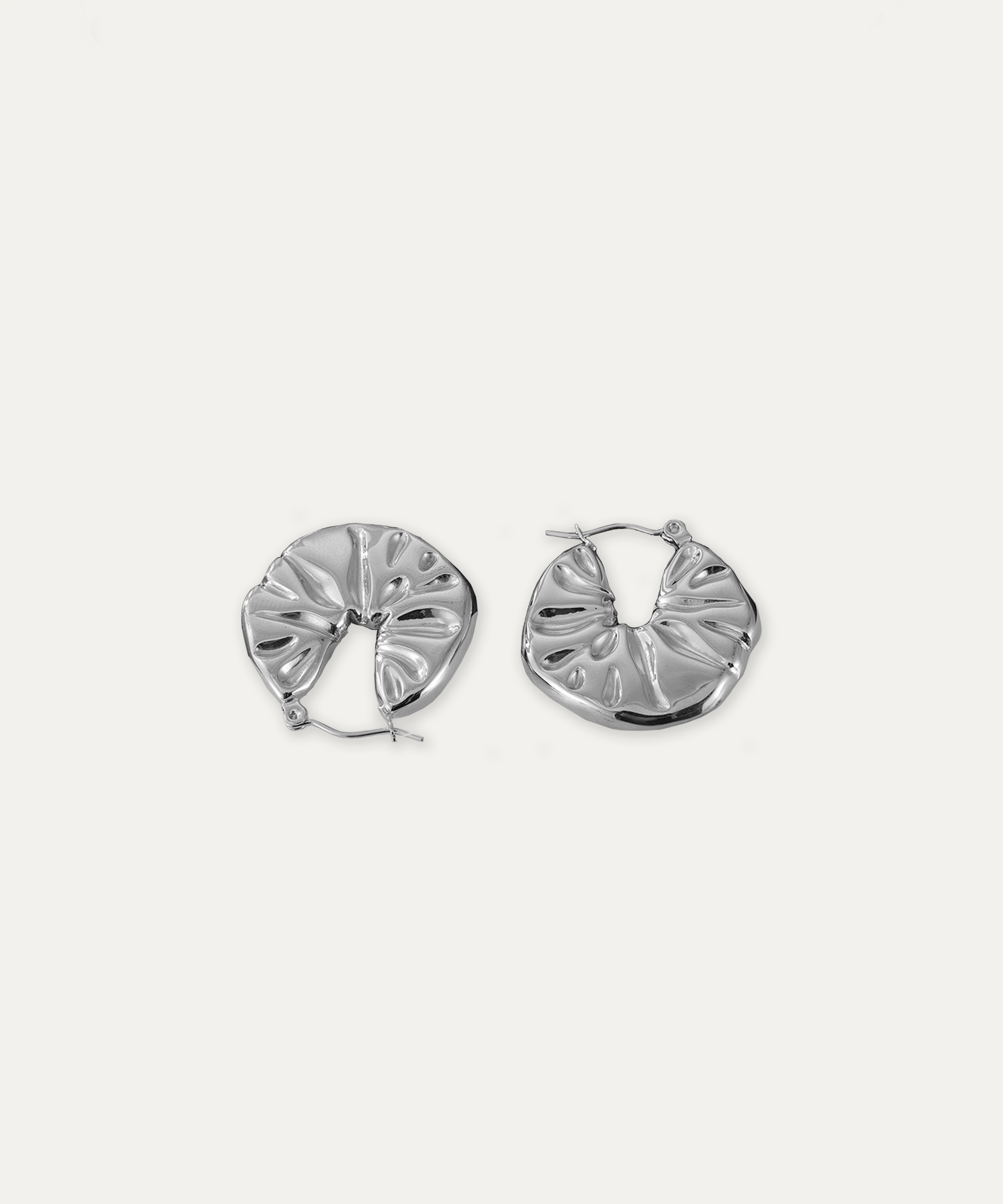 Solar Flare Silver Hoops