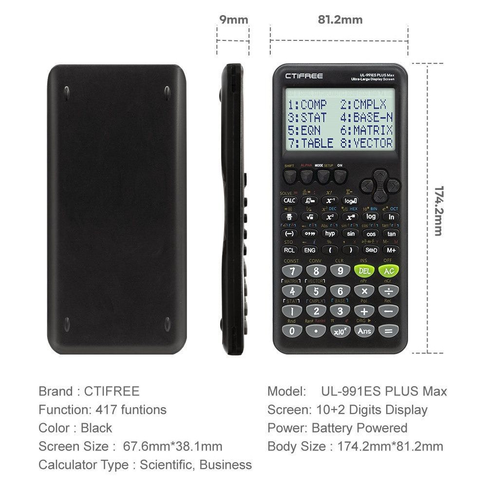 Leyixin Tec FX-991ES PLUS Scientific Calculator with 417 Functions