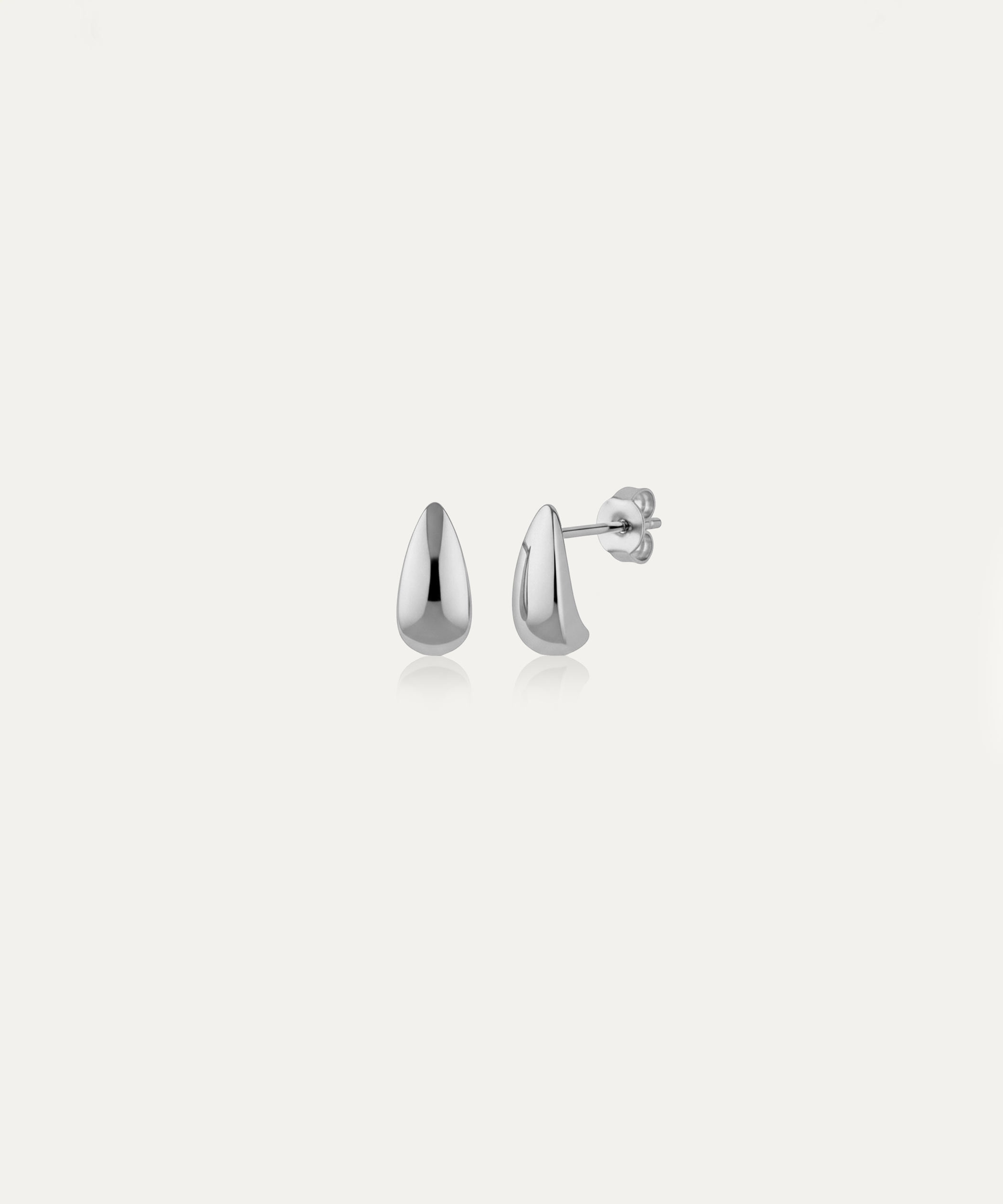 Cassie Silver Droplet Studs