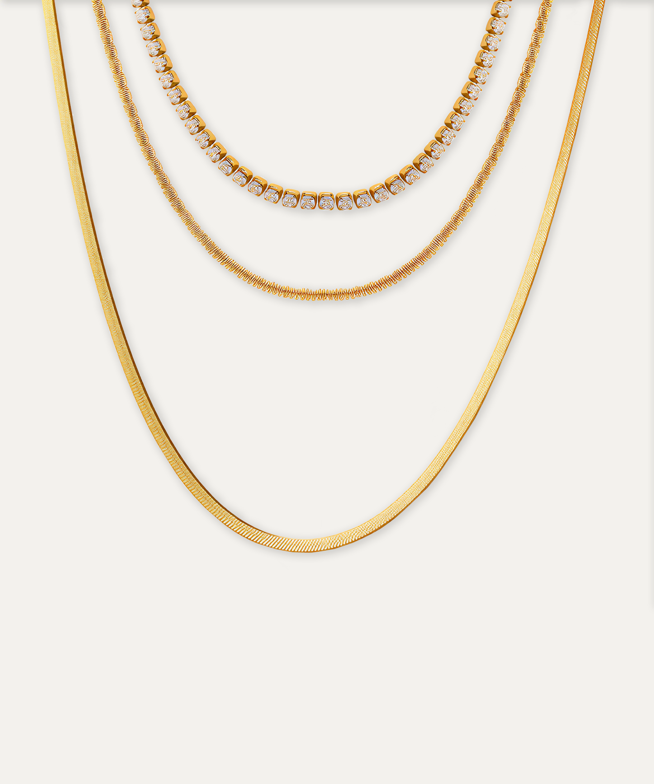 Minka Three Layers Tennis Necklace