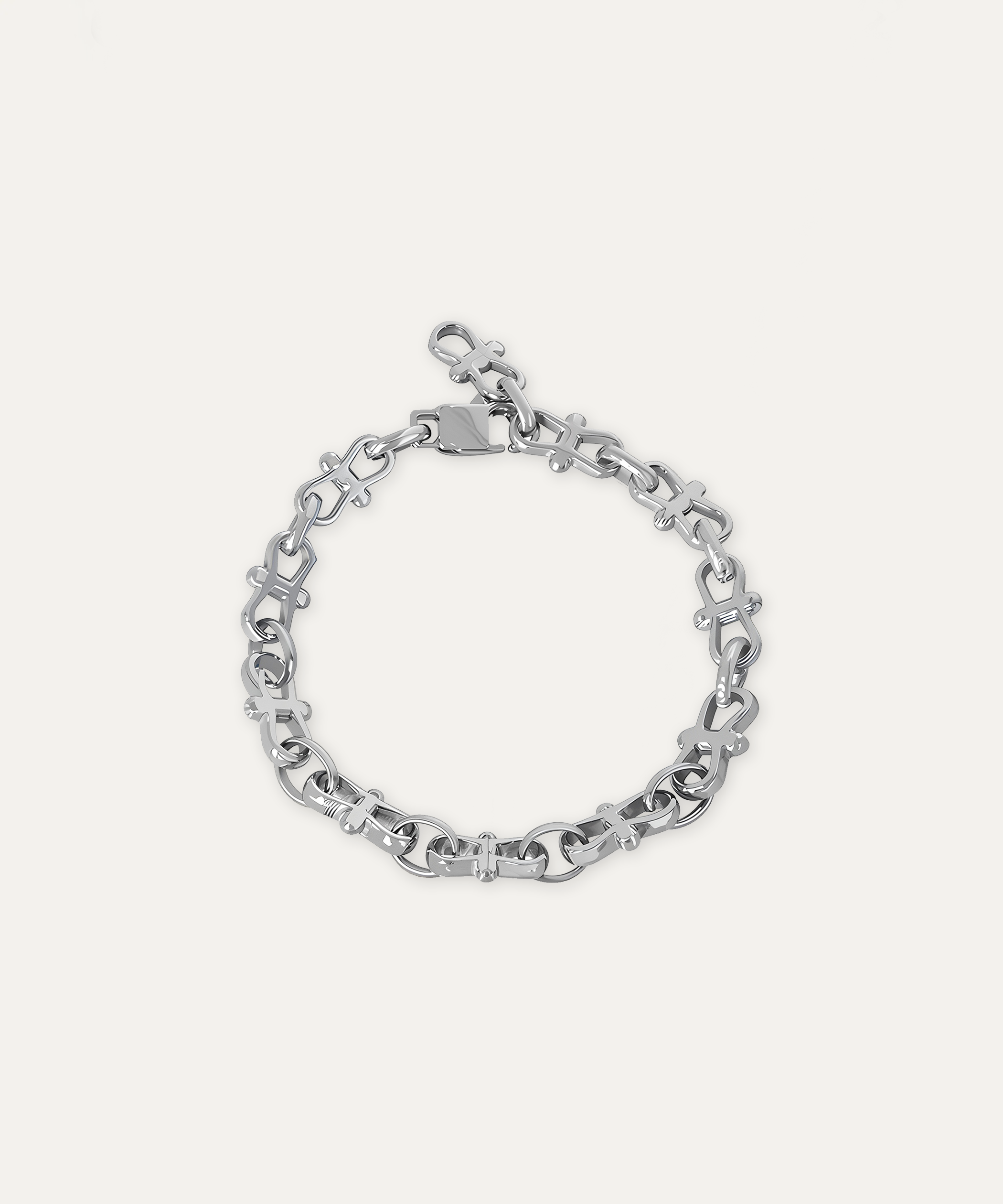 Saint Silver Curb Chain Bracelet
