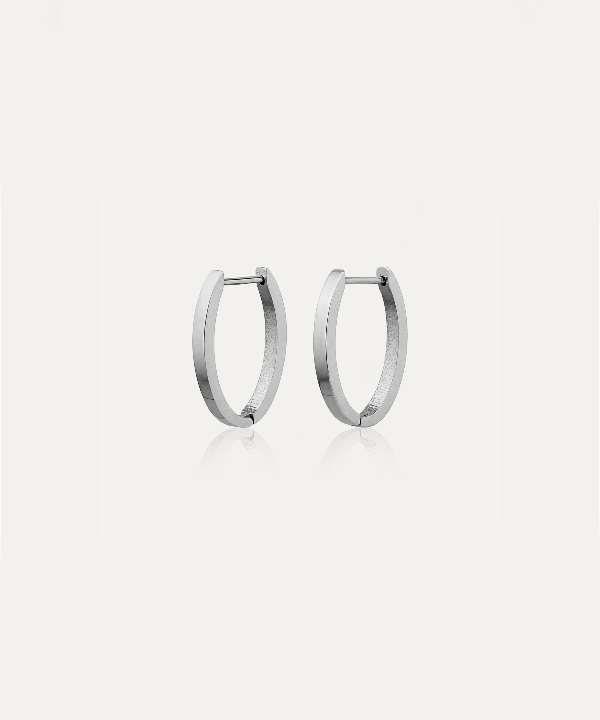 Aly Silver Oval Hoops