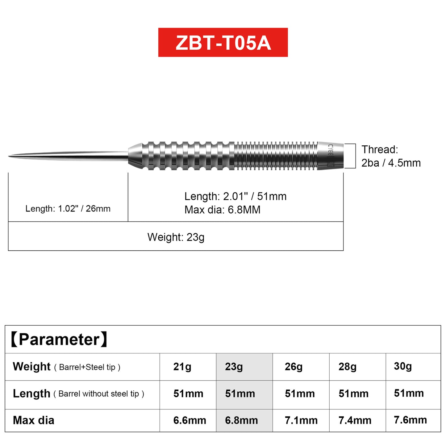 CyeeLife CyeeLife 90% Tungsten Straight Barrel Soft Tip Dart Set (2BA)