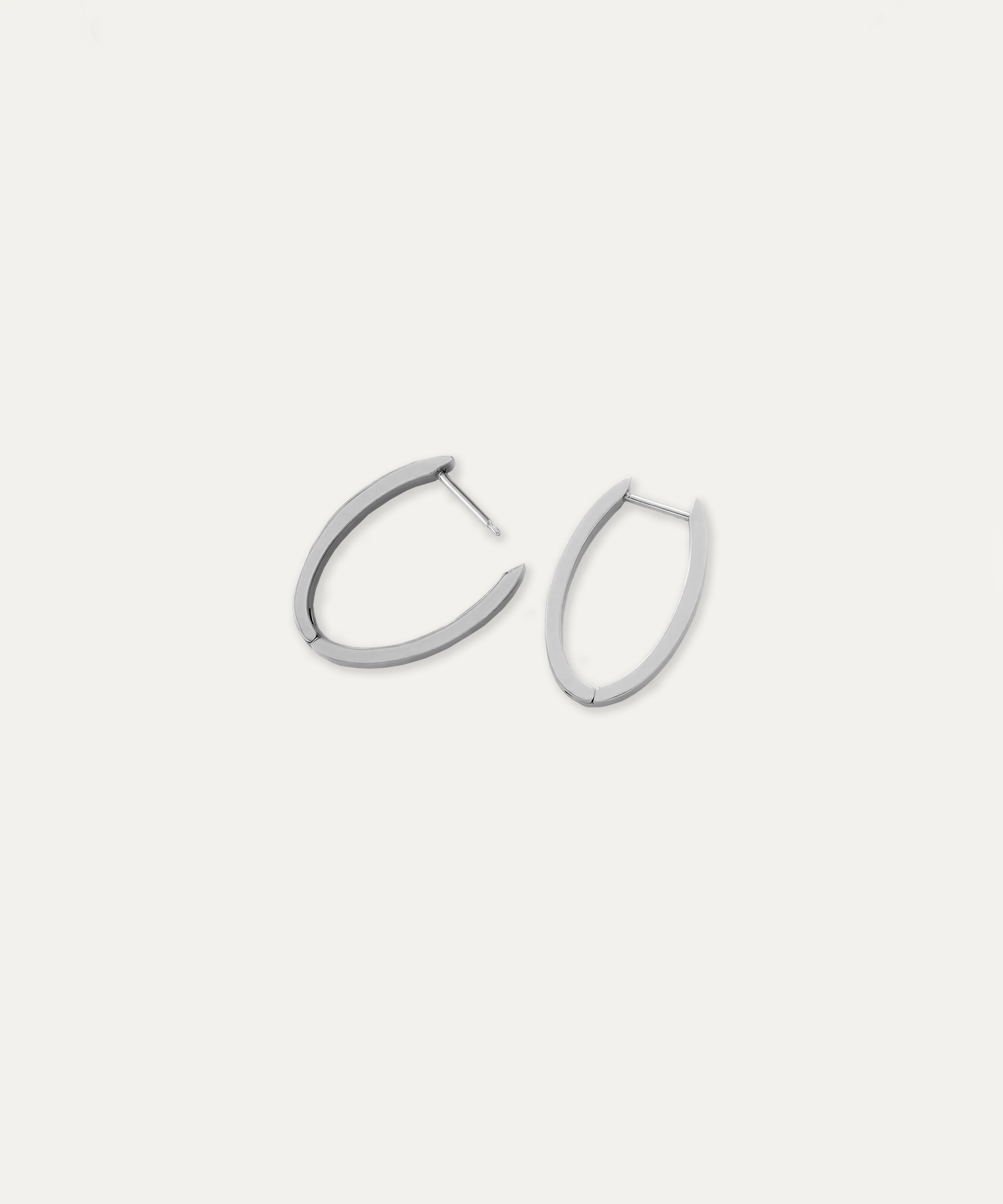 Aly Silver Oval Hoops