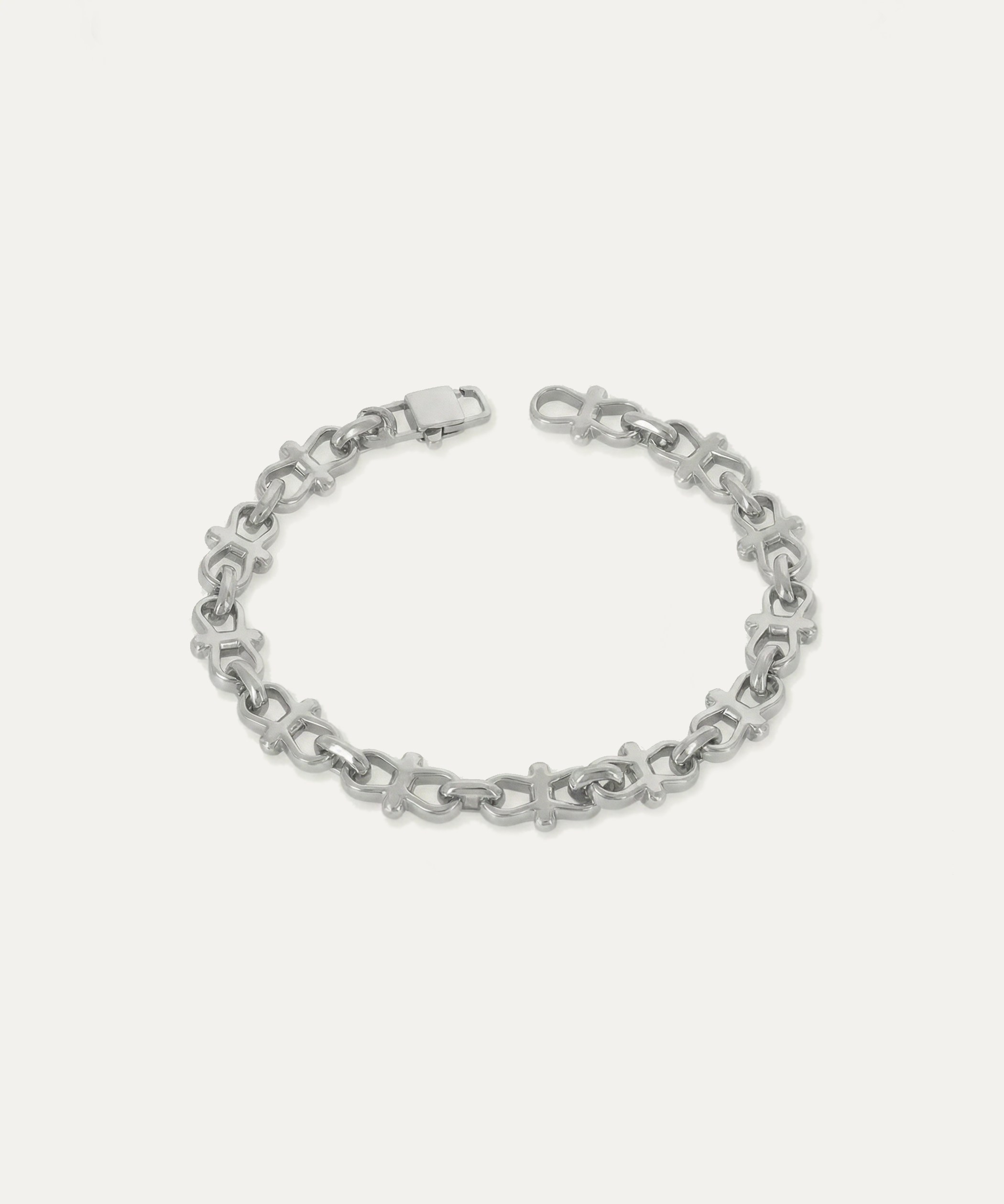 Saint Silver Curb Chain Bracelet