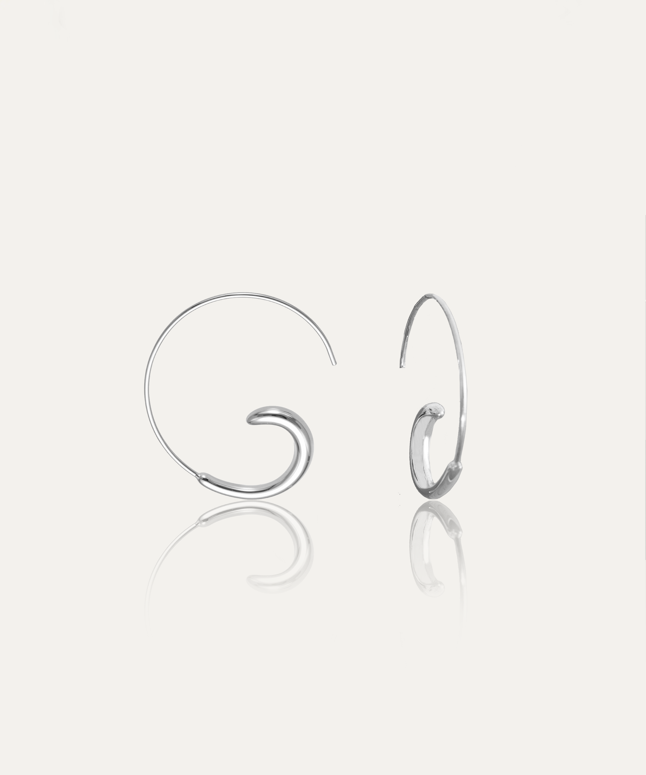 Solstice Sculptural Silver Hoops