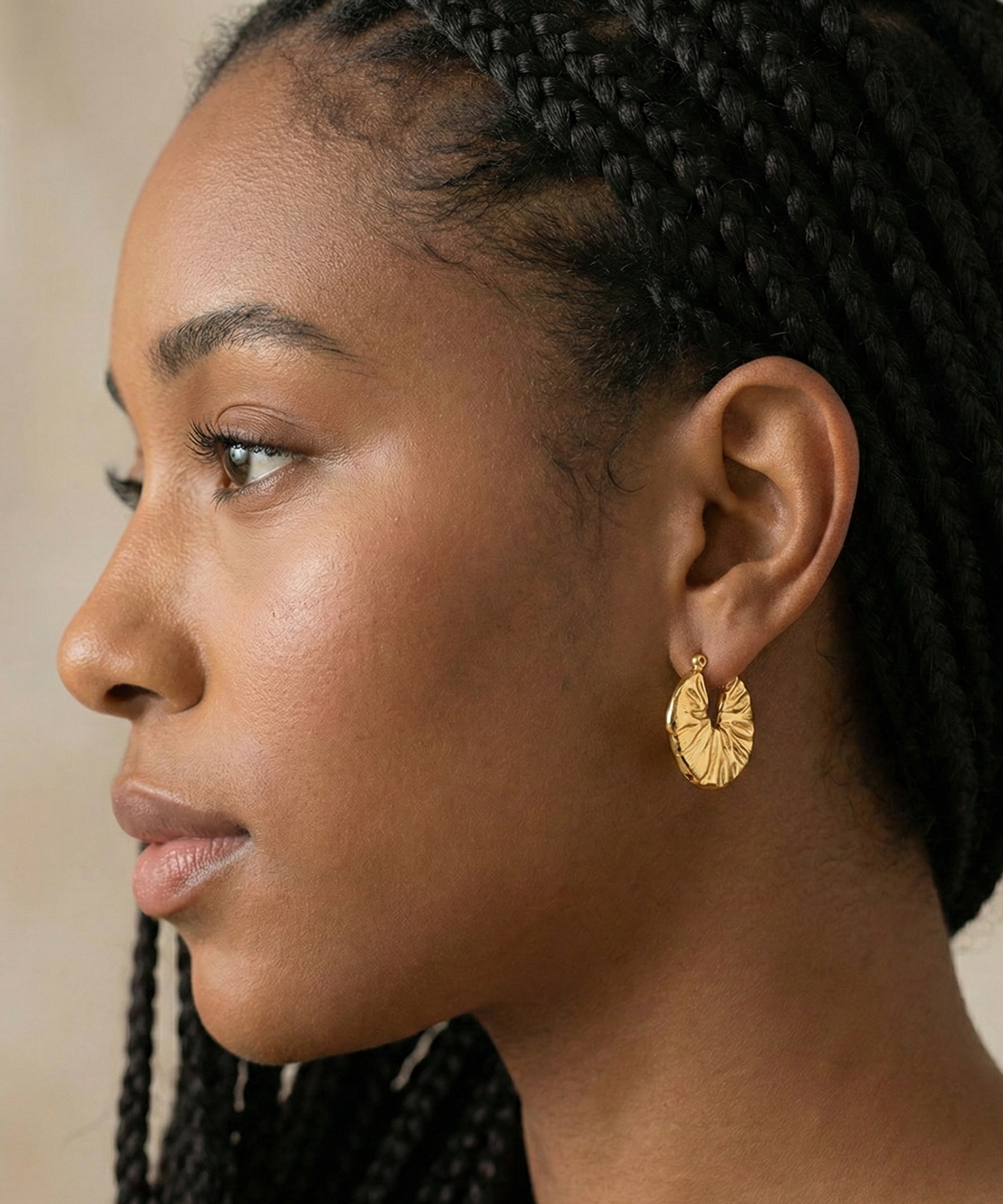 Solar Flare Gold Hoops