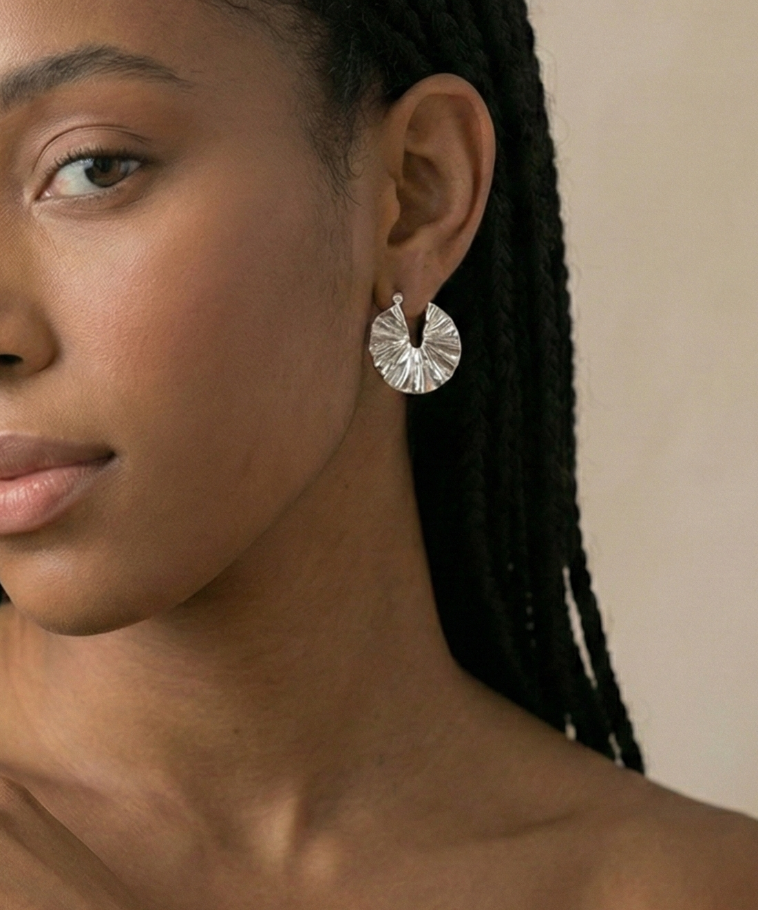 Solar Flare Silver Hoops