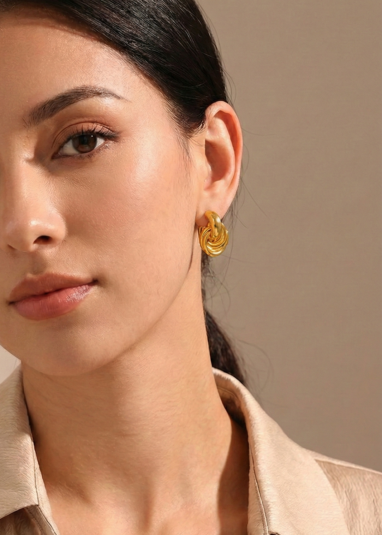 Siena Twisted Gold Drop Earrings