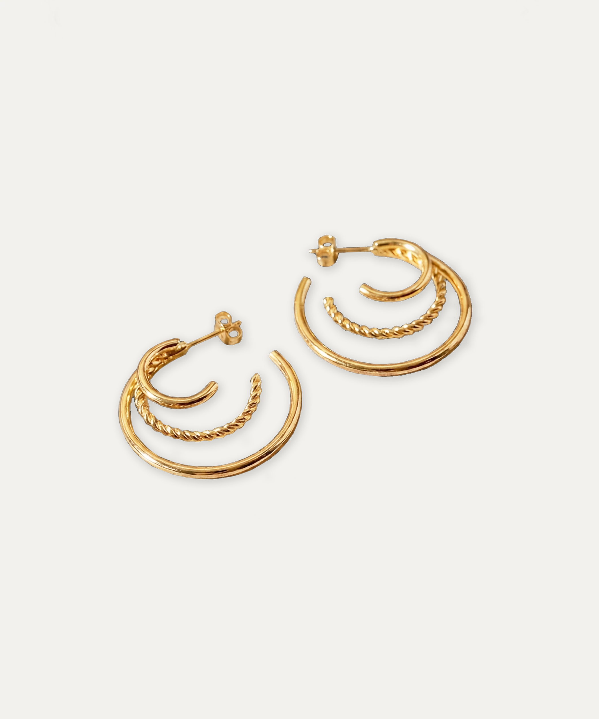 Trinity Illusion Gold Hoops
