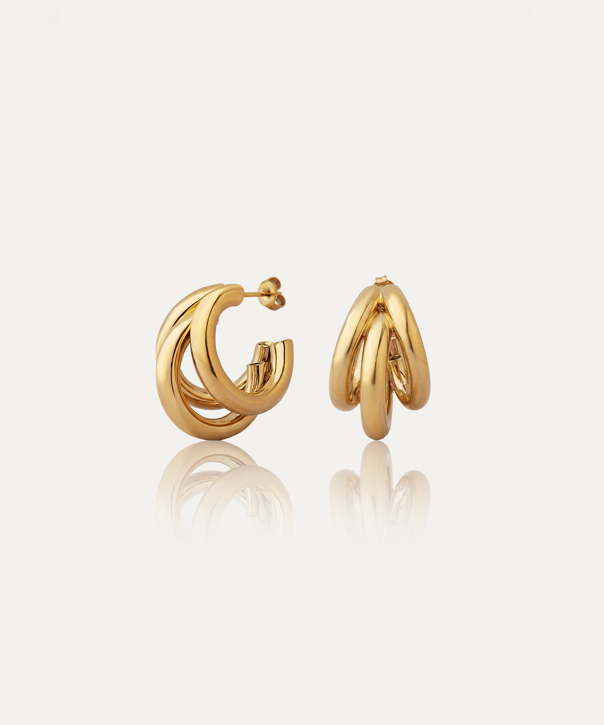 Veda Triple Gold Hoops
