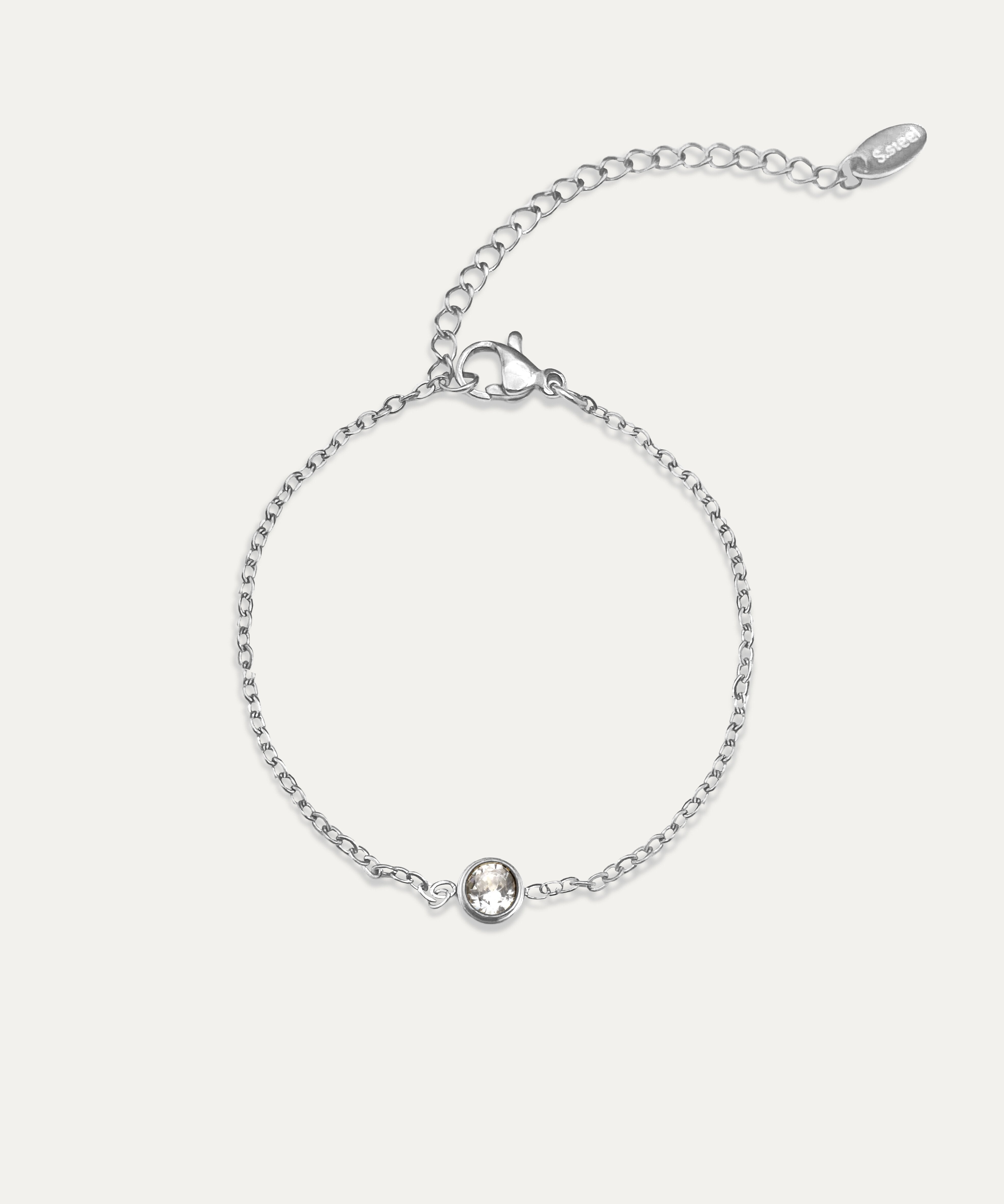 Eva Silver Solitaire Chain Bracelet