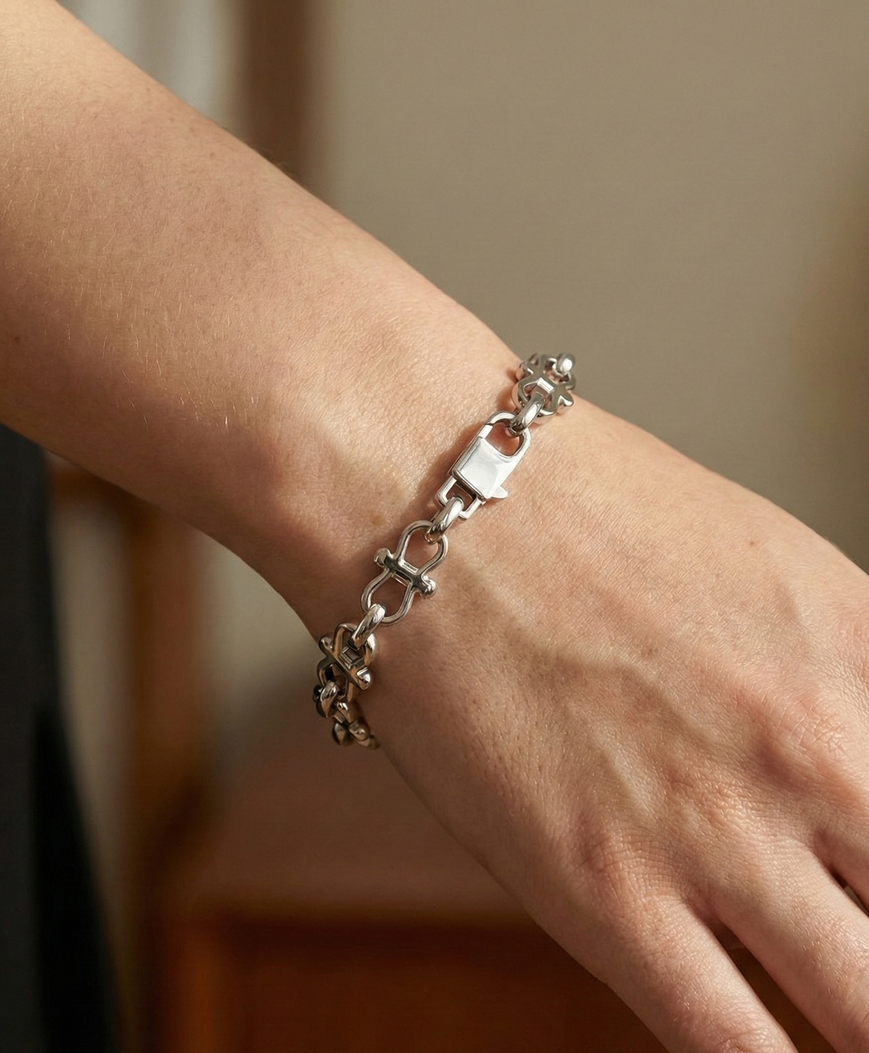 Saint Silver Curb Chain Bracelet