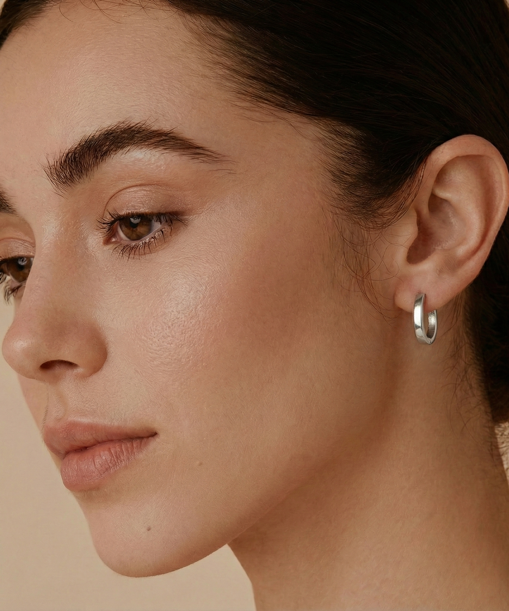 Aly Silver Oval Hoops