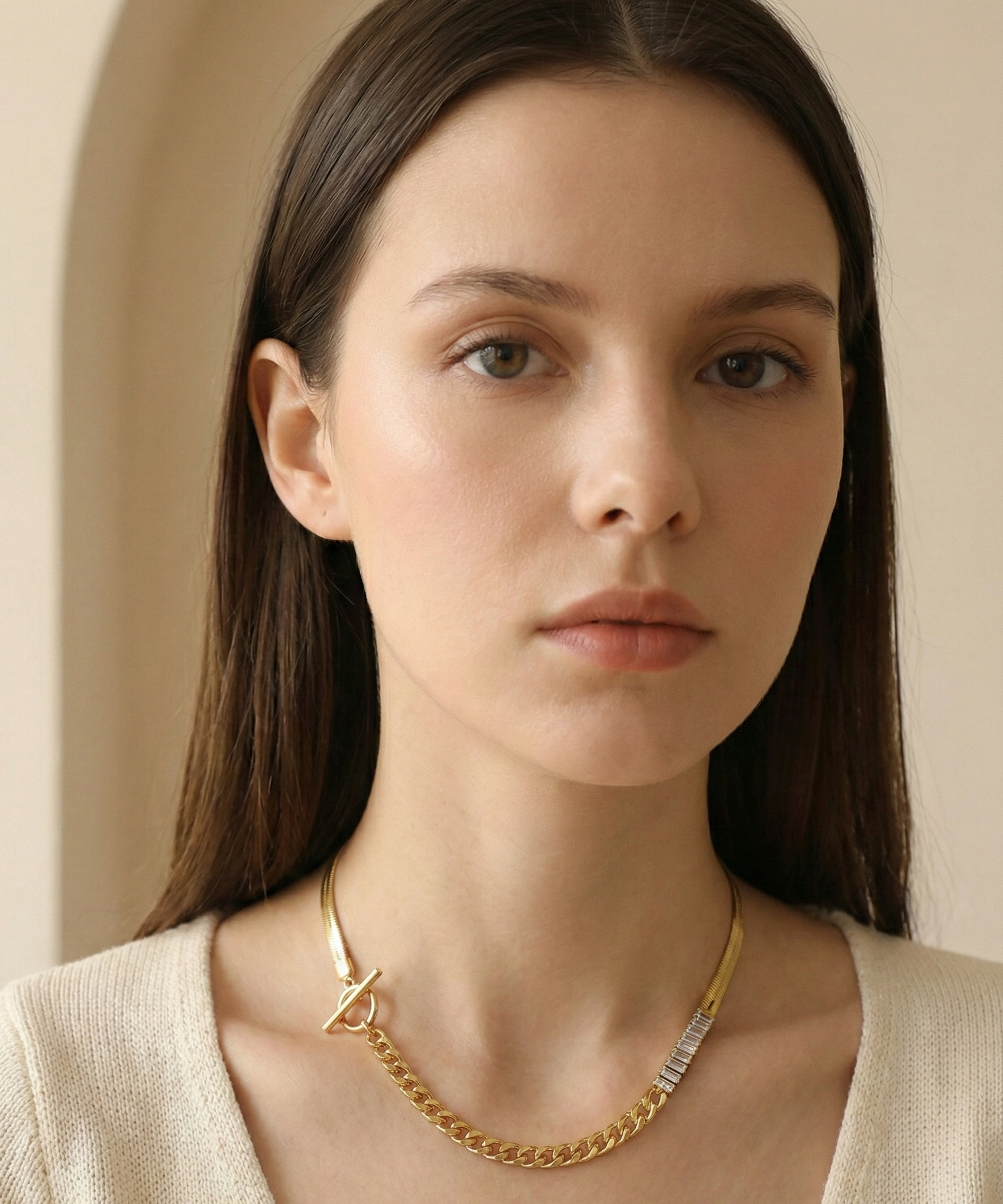 Blair Gold Baguette Chain Necklace