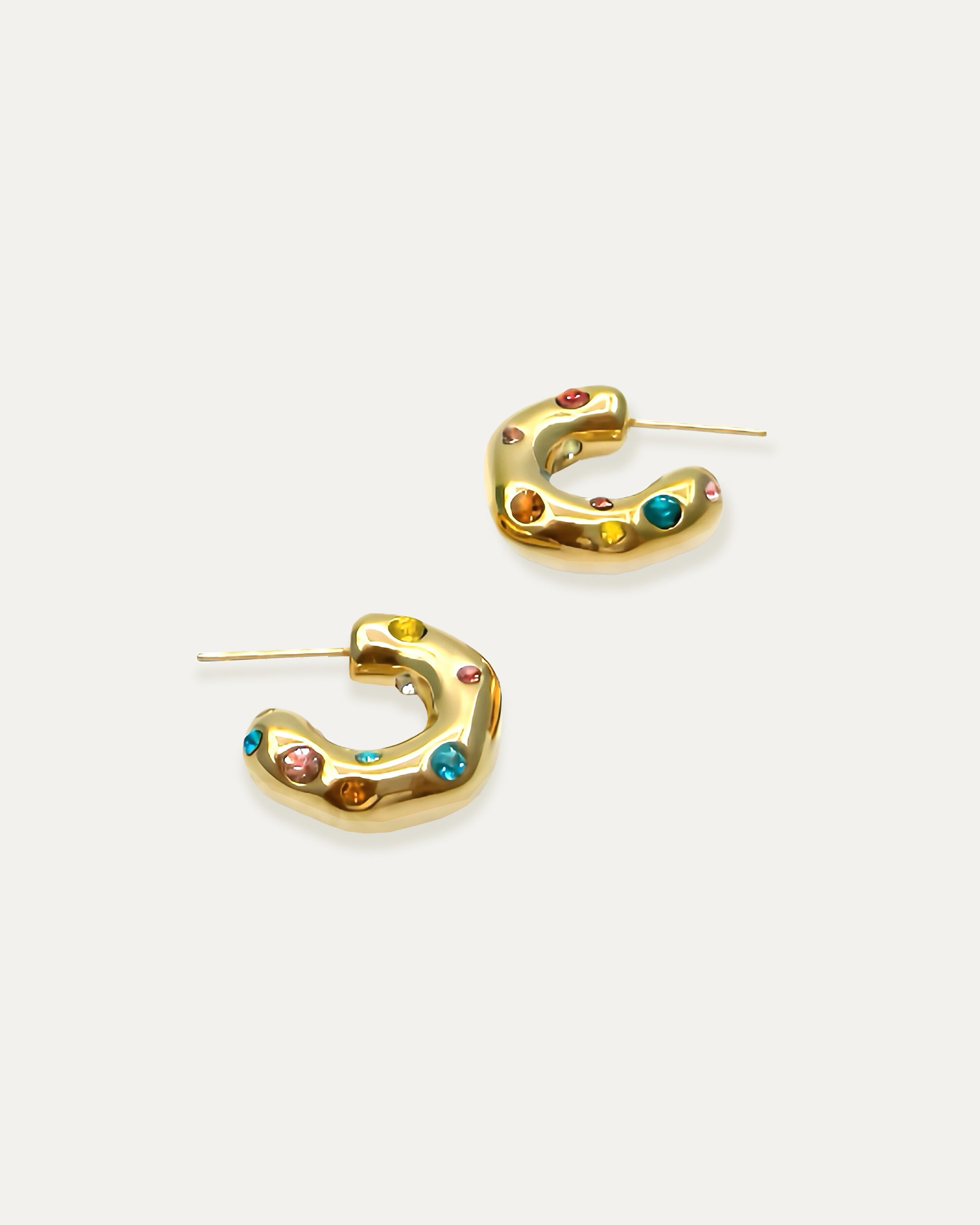 Jules Colorful Studded Hoops
