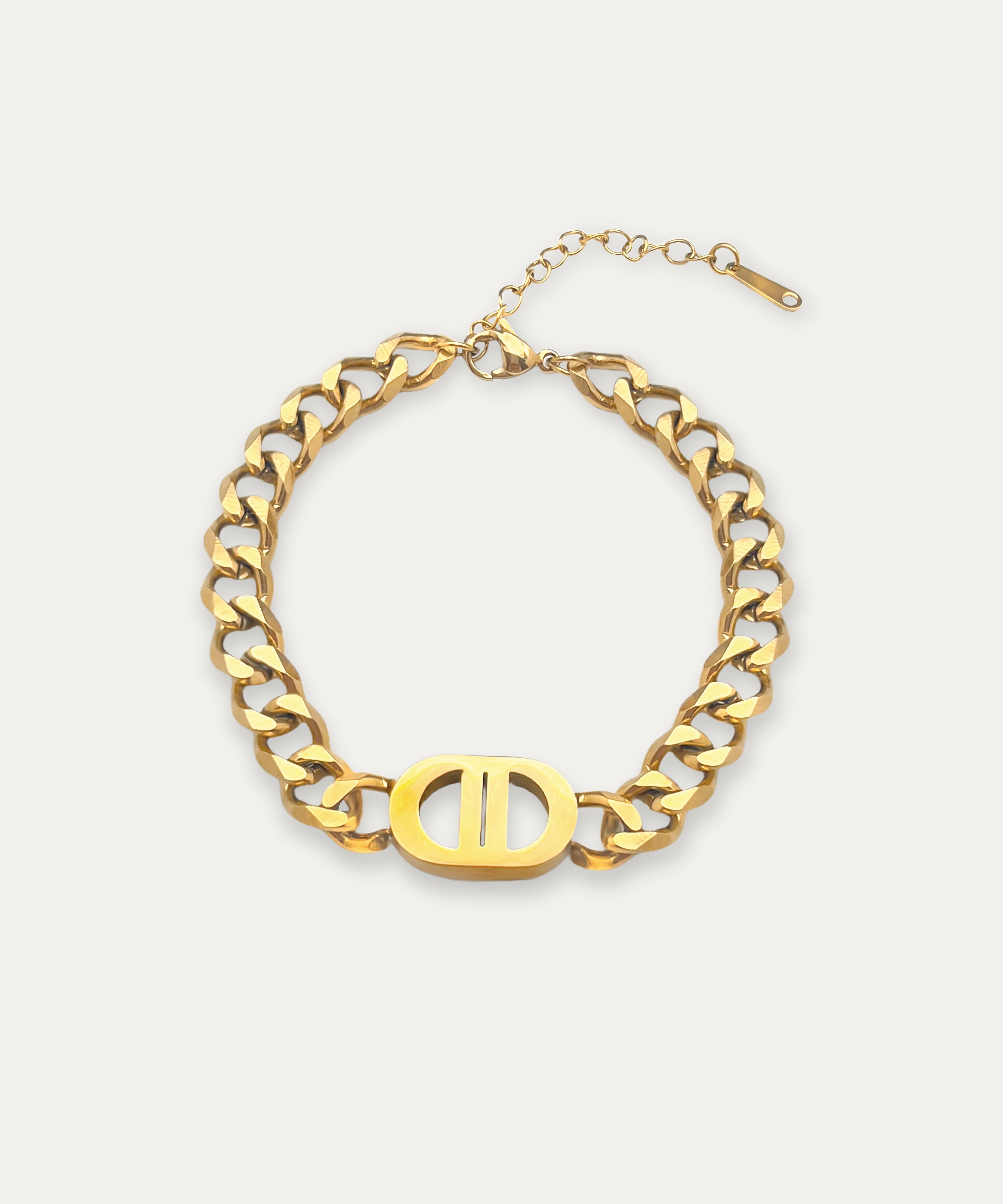 Saint Gold Curb Chain Bracelet