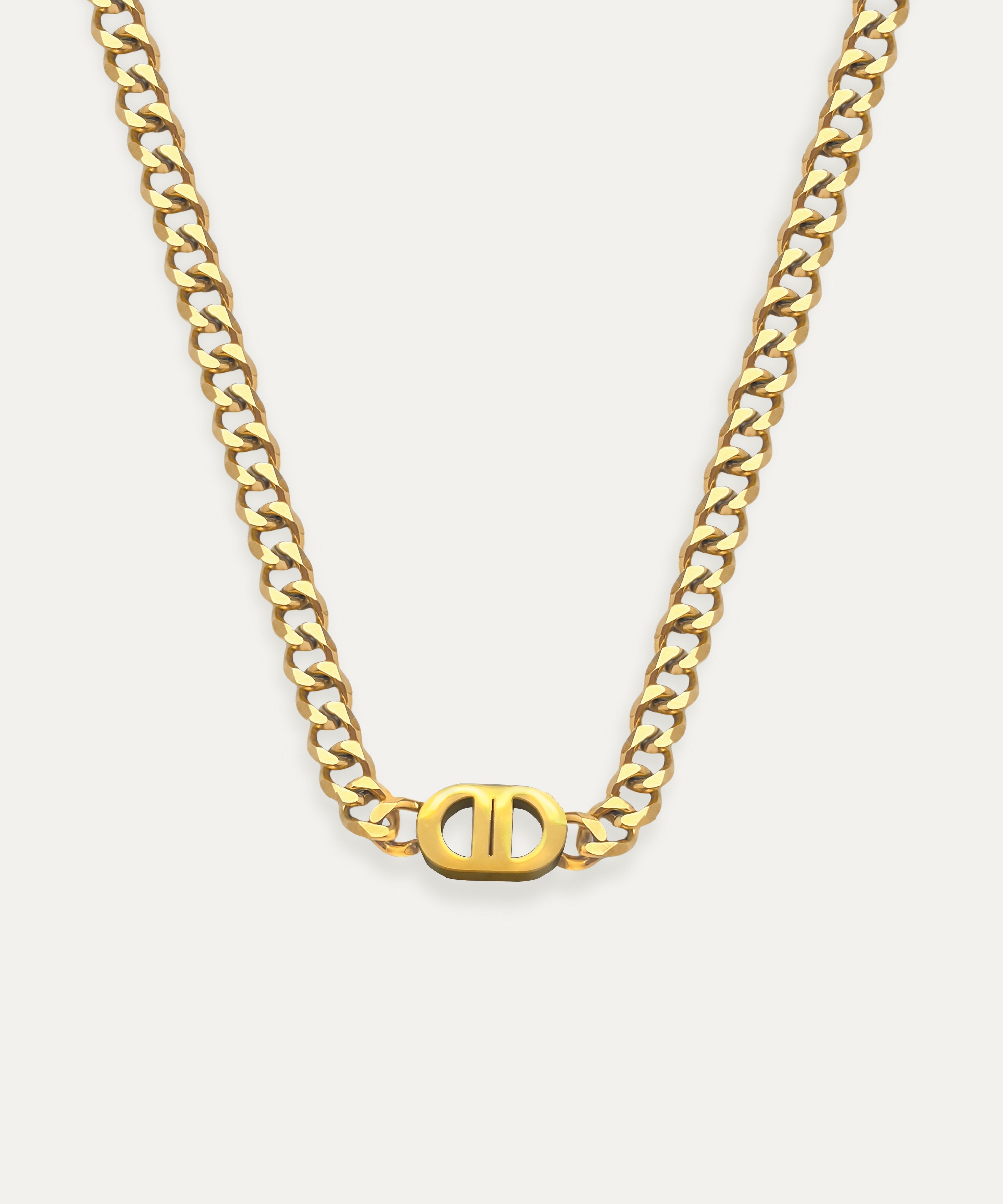 Saint Gold Curb Chain Necklace