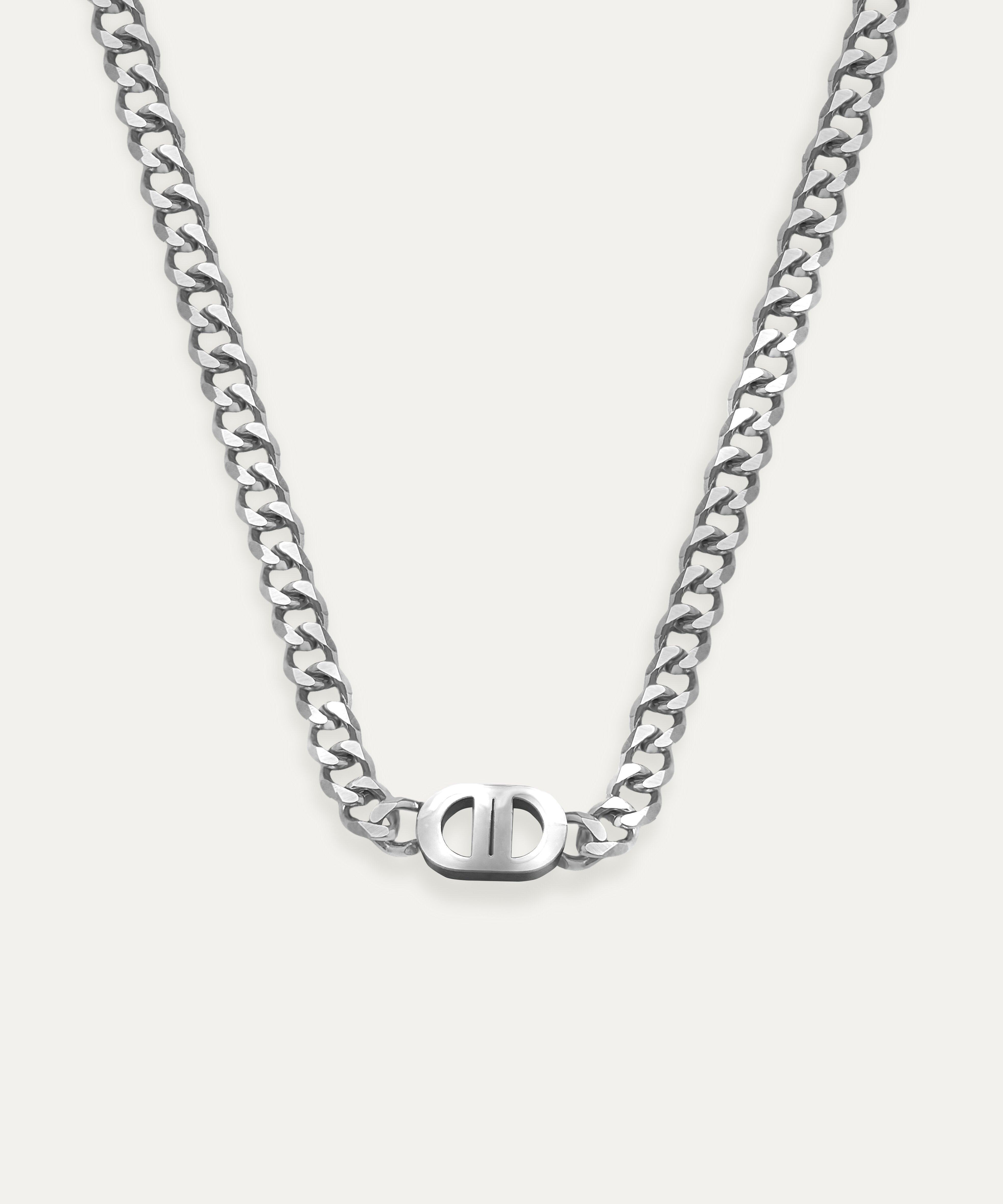 Saint Silver Curb Chain Necklace