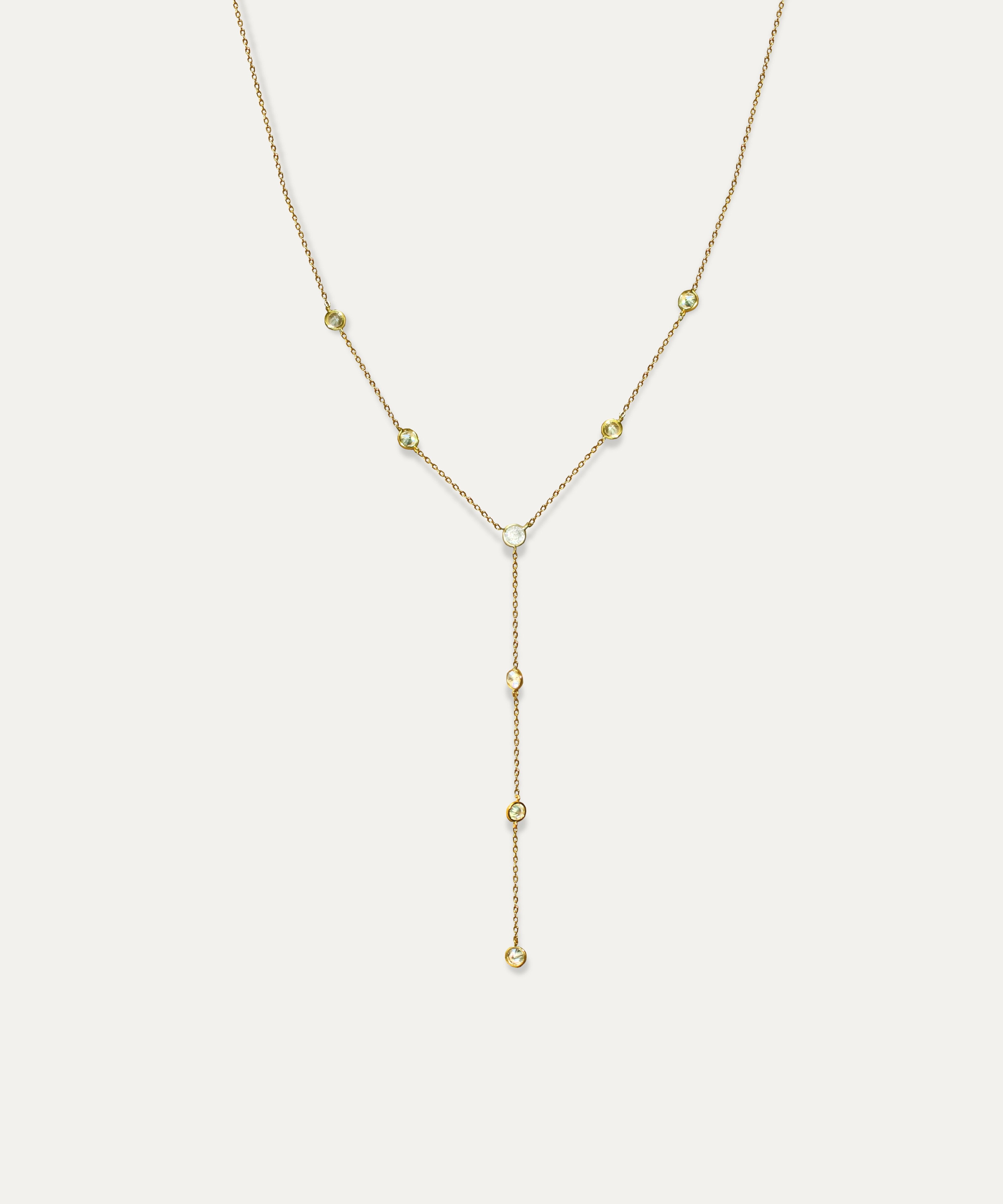 Sasha Bezel Lariat Necklace