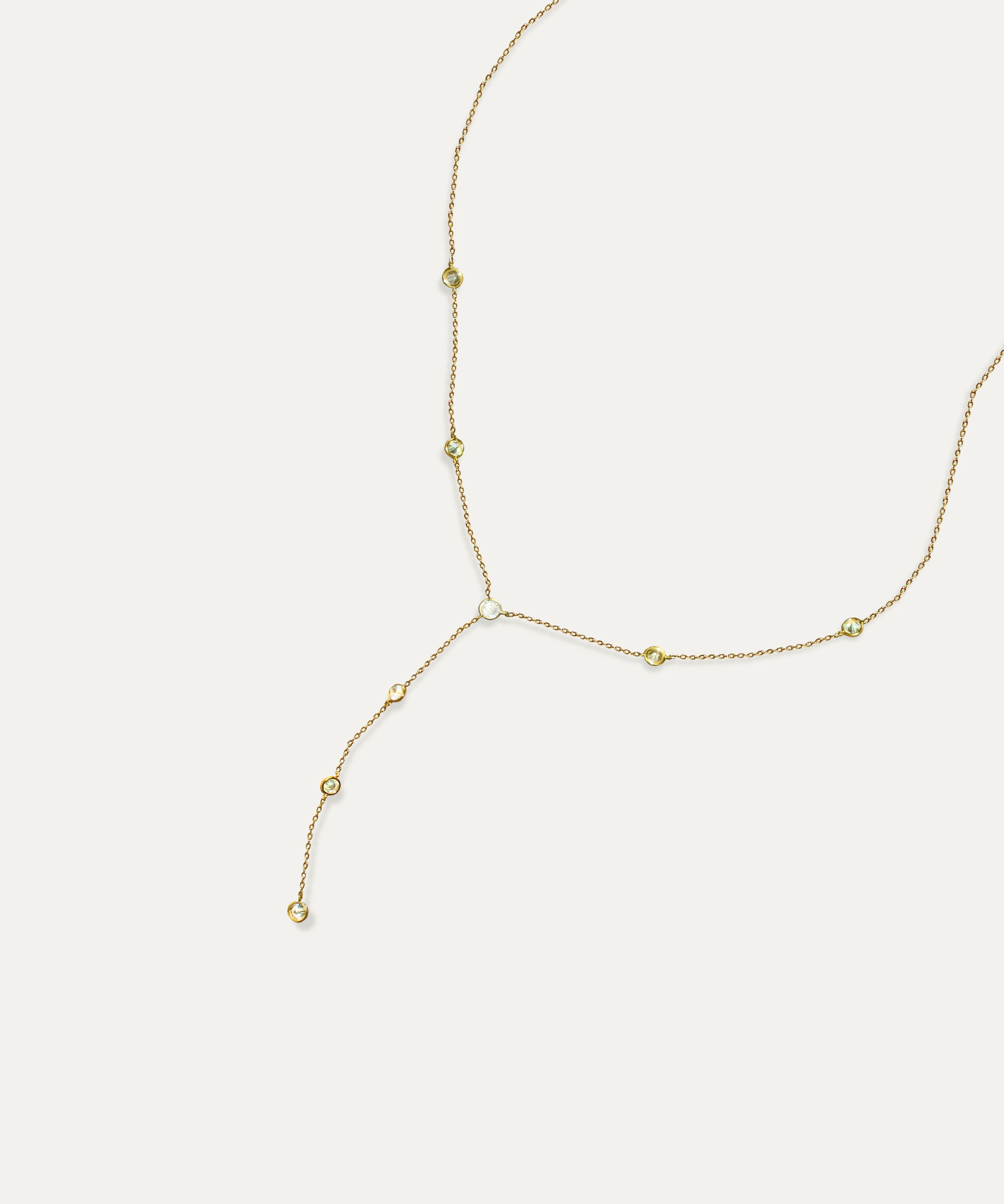 Sasha Bezel Lariat Necklace