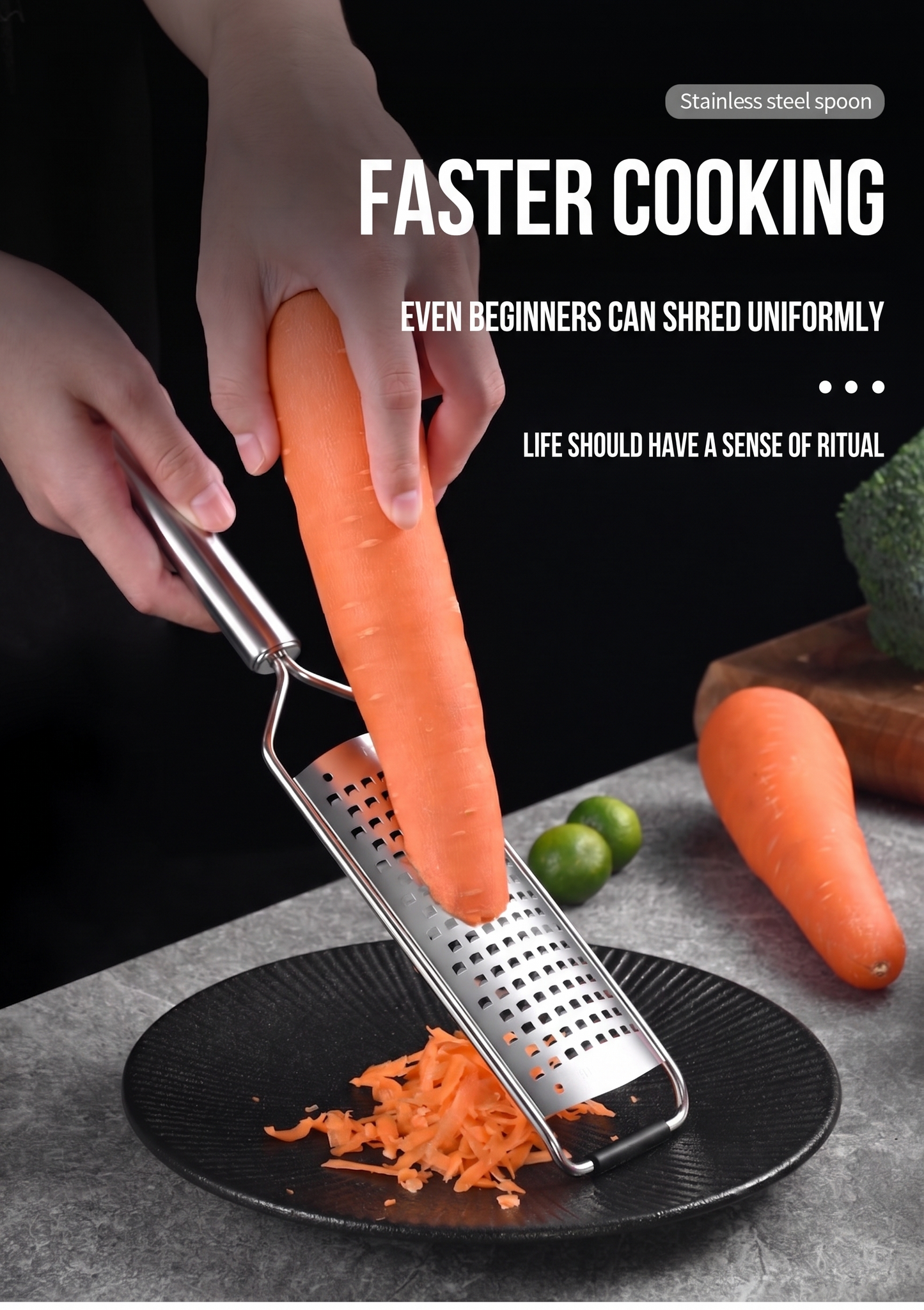 sancansiji Elliptical Steel Handle Grater