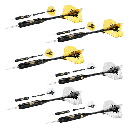 CyeeLife 6-Piece 22g Brass Steel Tip Dart Set