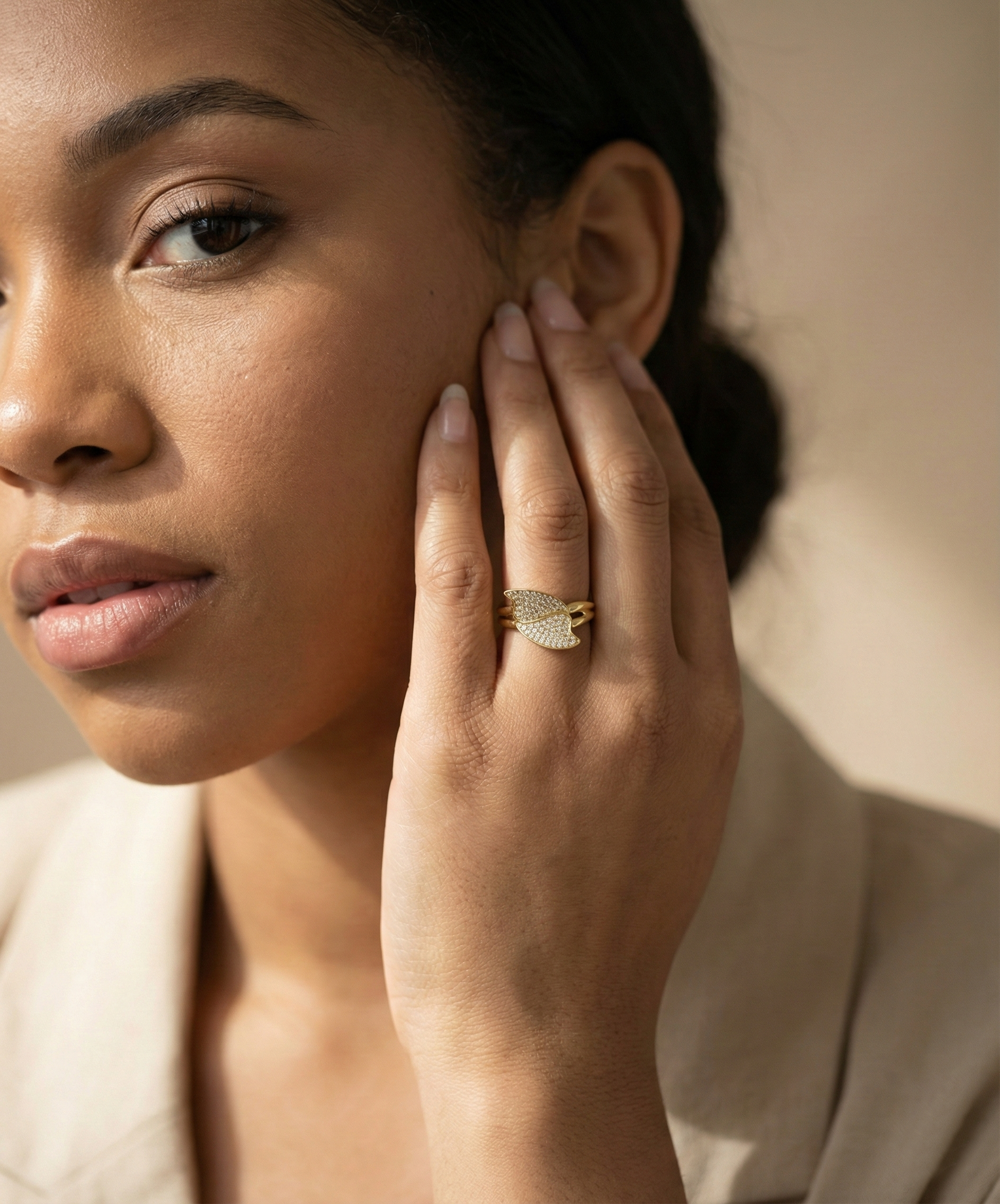 Gilded Gold Petal Ring