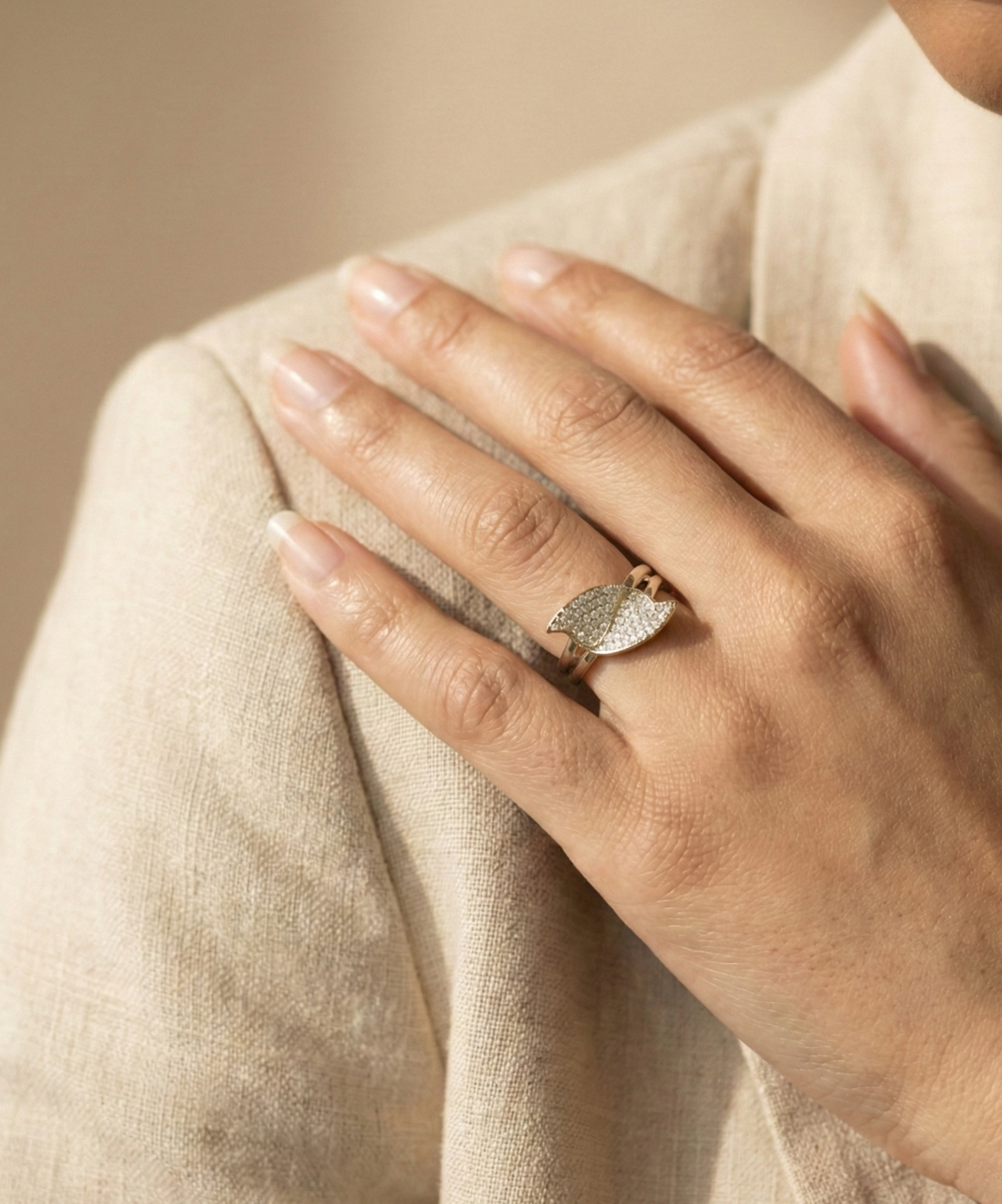 Gilded Gold Petal Ring