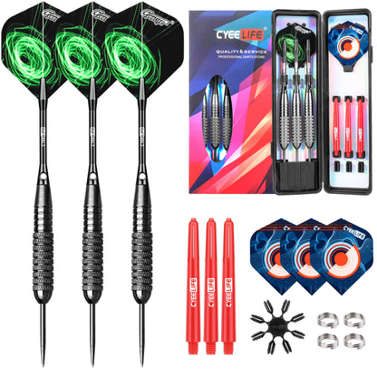 CyeeLife CyeeLife 3-Piece 20g Steel Tip Dart Set with Case, Aluminum Shafts & Flights