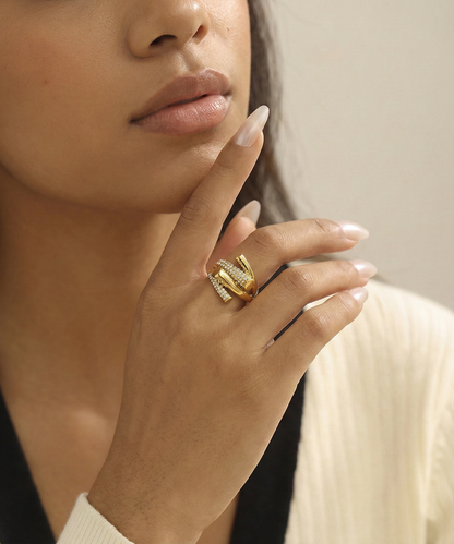 Origami Gold Fold Ring