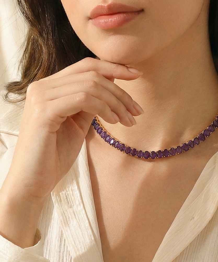 Chroma Purple Tennis Necklace