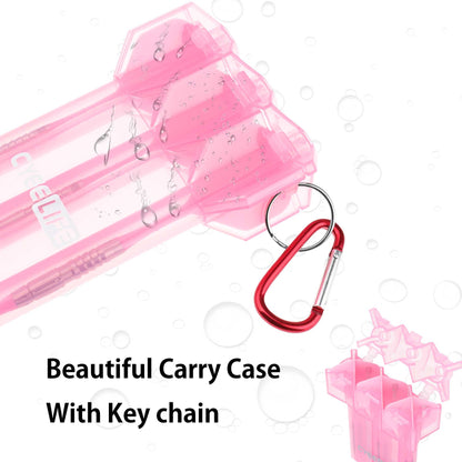 CyeeLife 16g 90% Tungsten Pink Soft Tip Dart Set with Case & Aluminum Shafts (2BA)