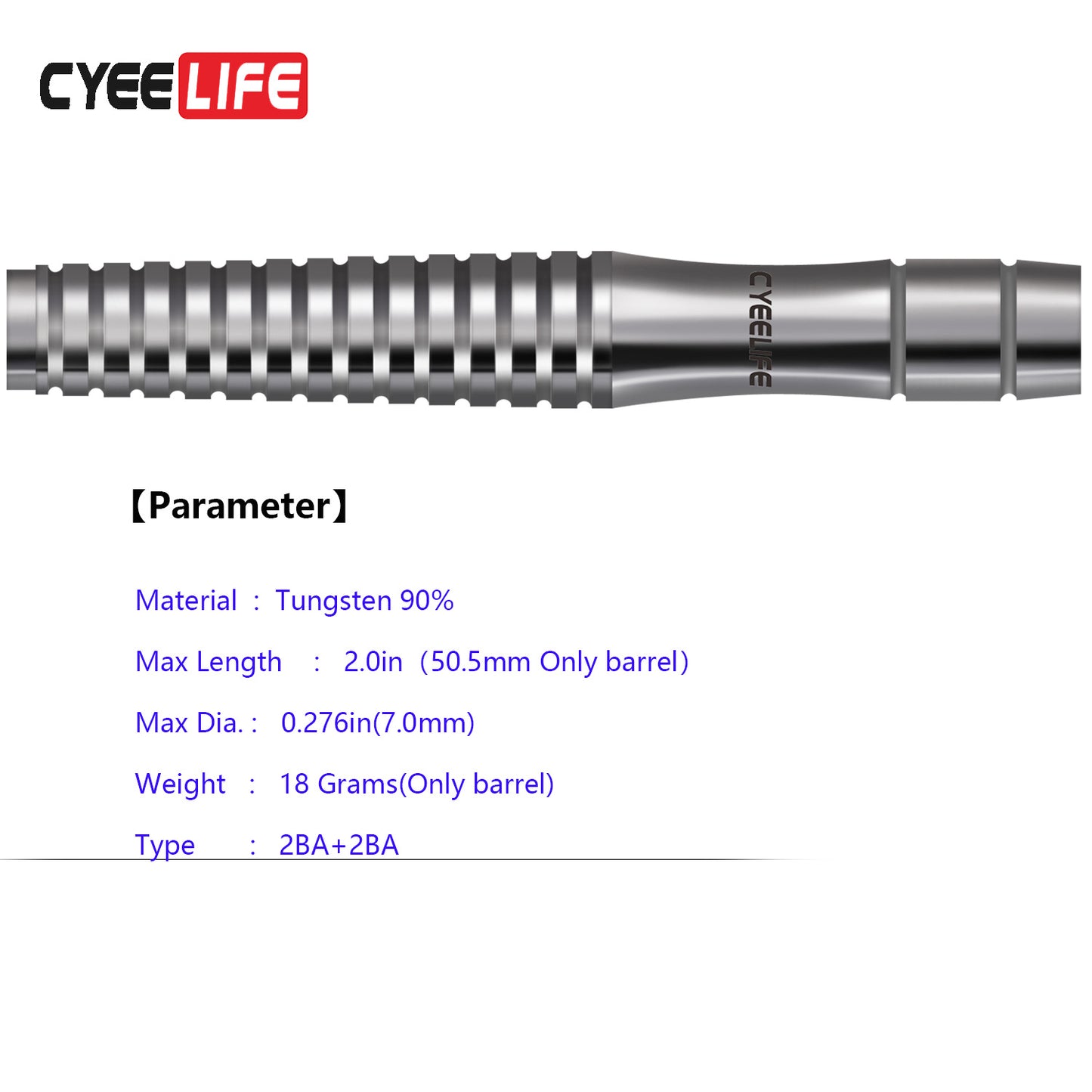 CyeeLife 16g/18g/20g 90% Tungsten Soft Tip Dart Set with PC Shafts & Flights (2BA)