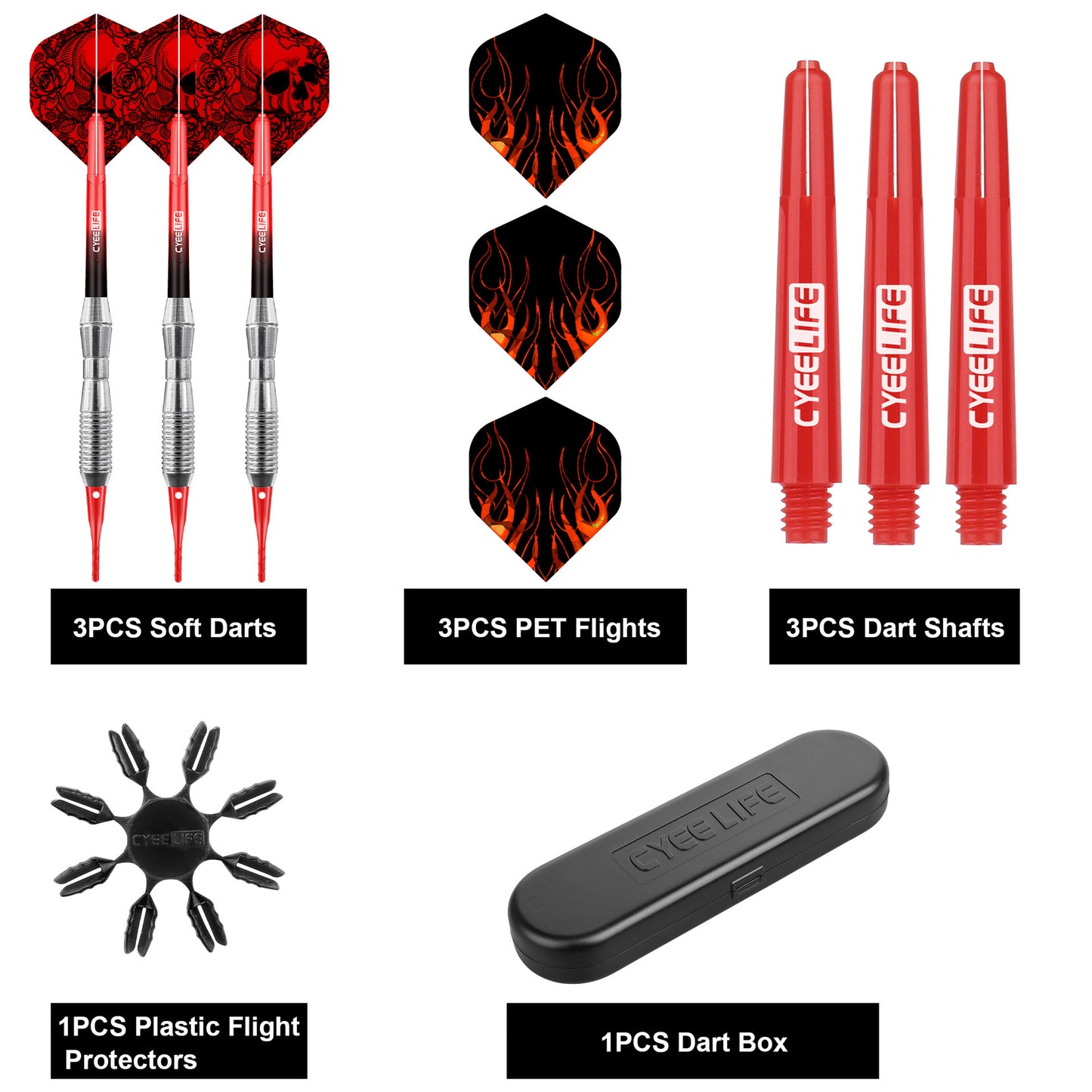CyeeLife CyeeLife 16g Soft Tip Dart Set with Extra Tips