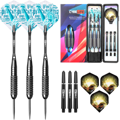 CyeeLife CyeeLife 3-Piece 26g Steel Tip Dart Set with Aluminum Shafts & Flights