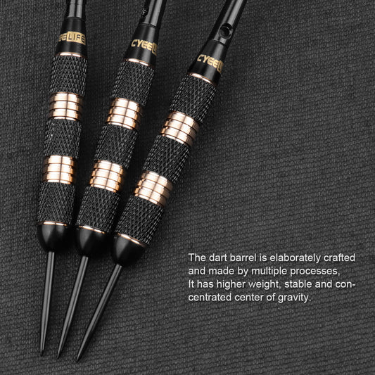 CyeeLife 3-Piece 30g Brass Dart Set with Basic Packaging and Multicolor Flights