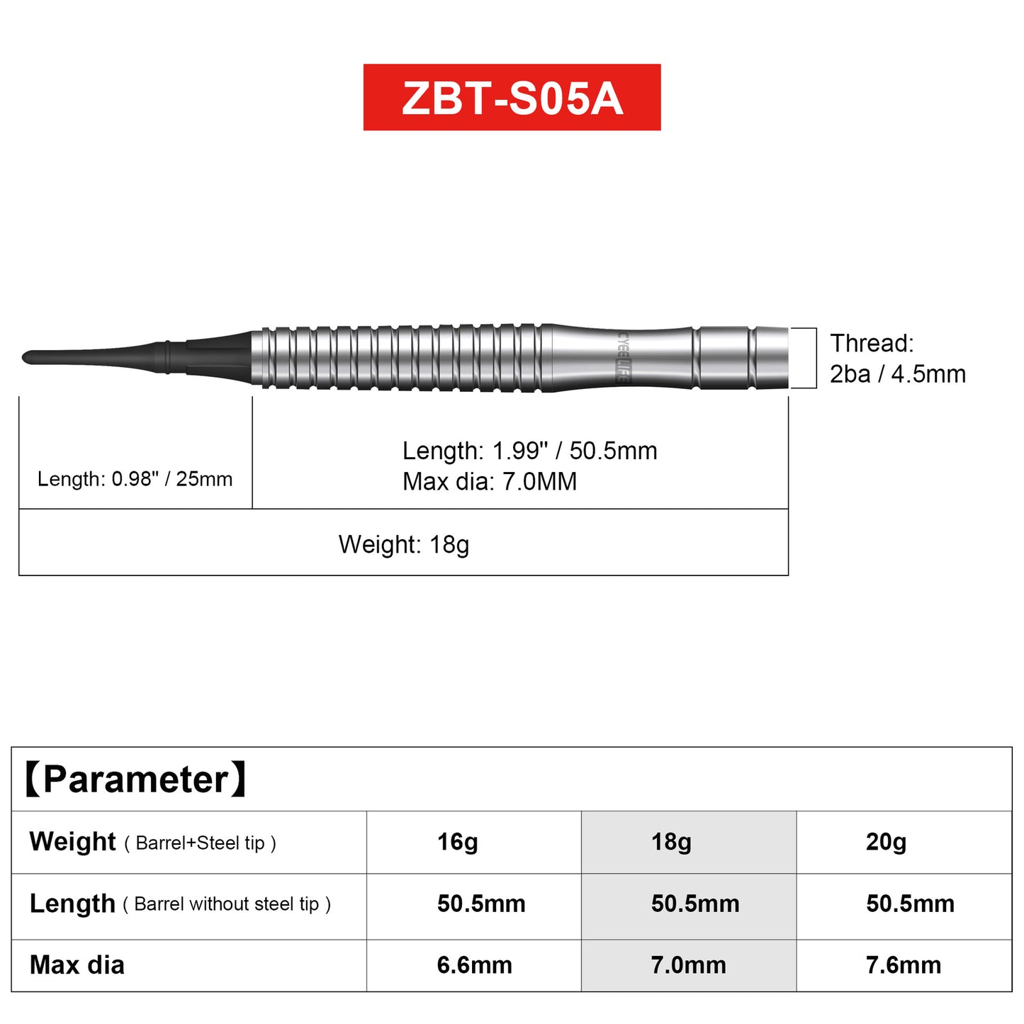 CyeeLife CyeeLife 90% Tungsten Soft Tip Dart Set (2BA)