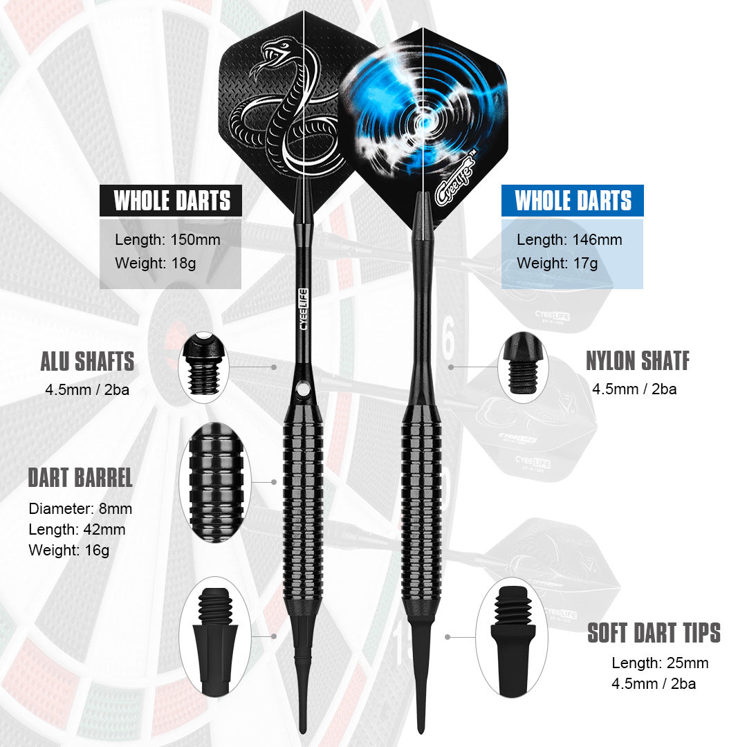 CyeeLife CyeeLife 3-Piece 16g Soft Tip Dart Set (Dual 2BA)