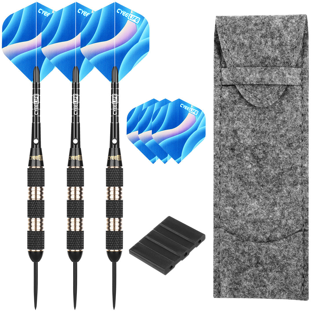 CyeeLife 3-Piece 30g Brass Dart Set with Basic Packaging and Multicolor Flights