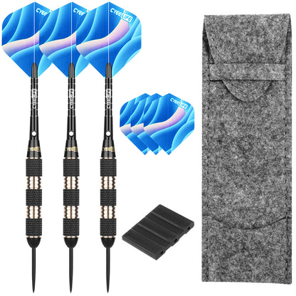 CyeeLife 3-Piece 30g Brass Dart Set with Basic Packaging and Multicolor Flights