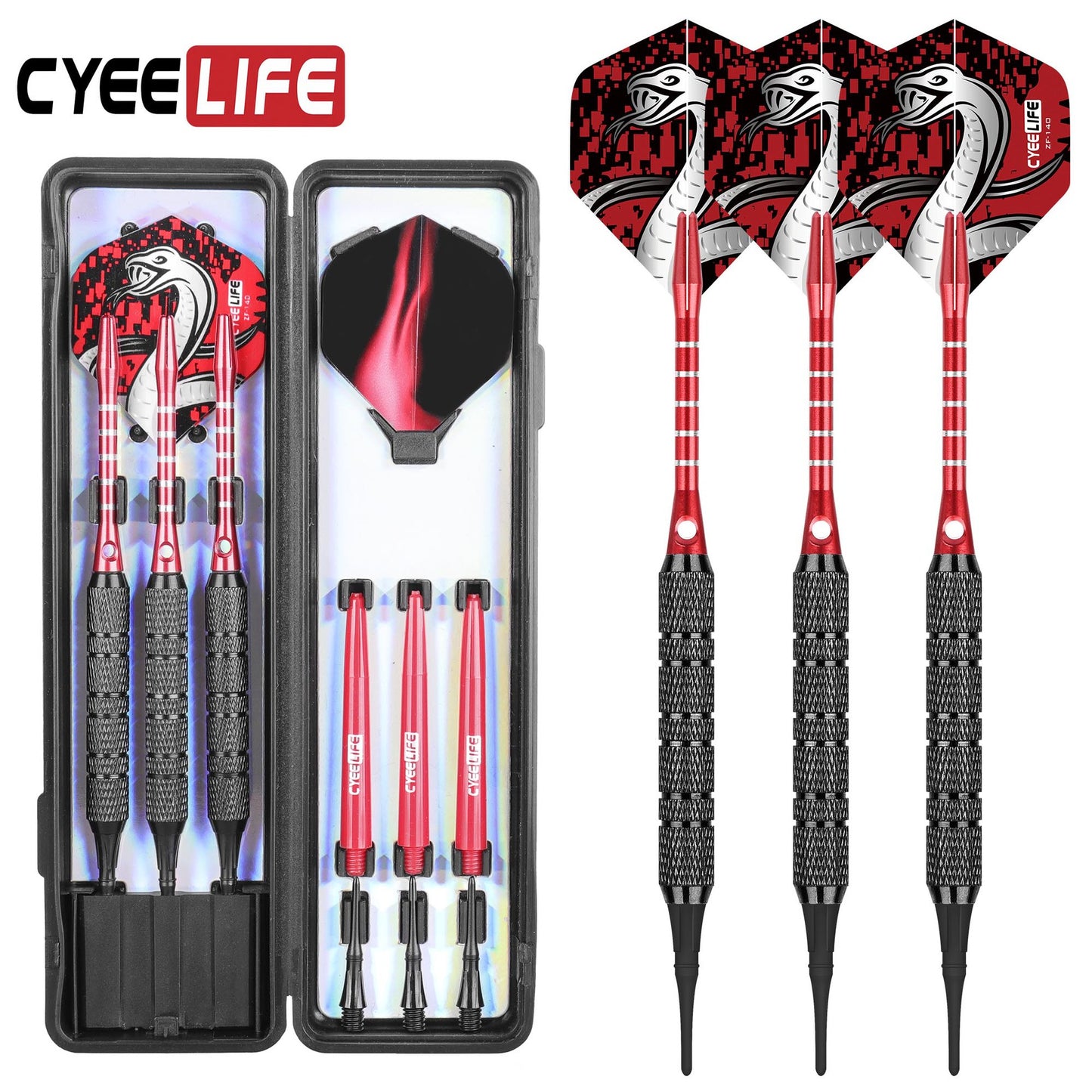 CyeeLife CyeeLife 3-Piece 18g Soft Tip Dart Set with Black Barrels