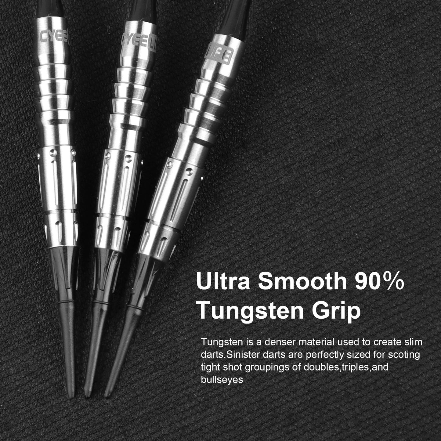 CyeeLife 16g 90% Tungsten Soft Tip Dart Set with Case, Aluminum Shafts & Tool (2BA)