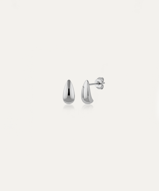 Cassie Silver Droplet Studs