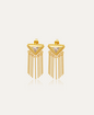 Ella Triangle Gold Tassel Earrings