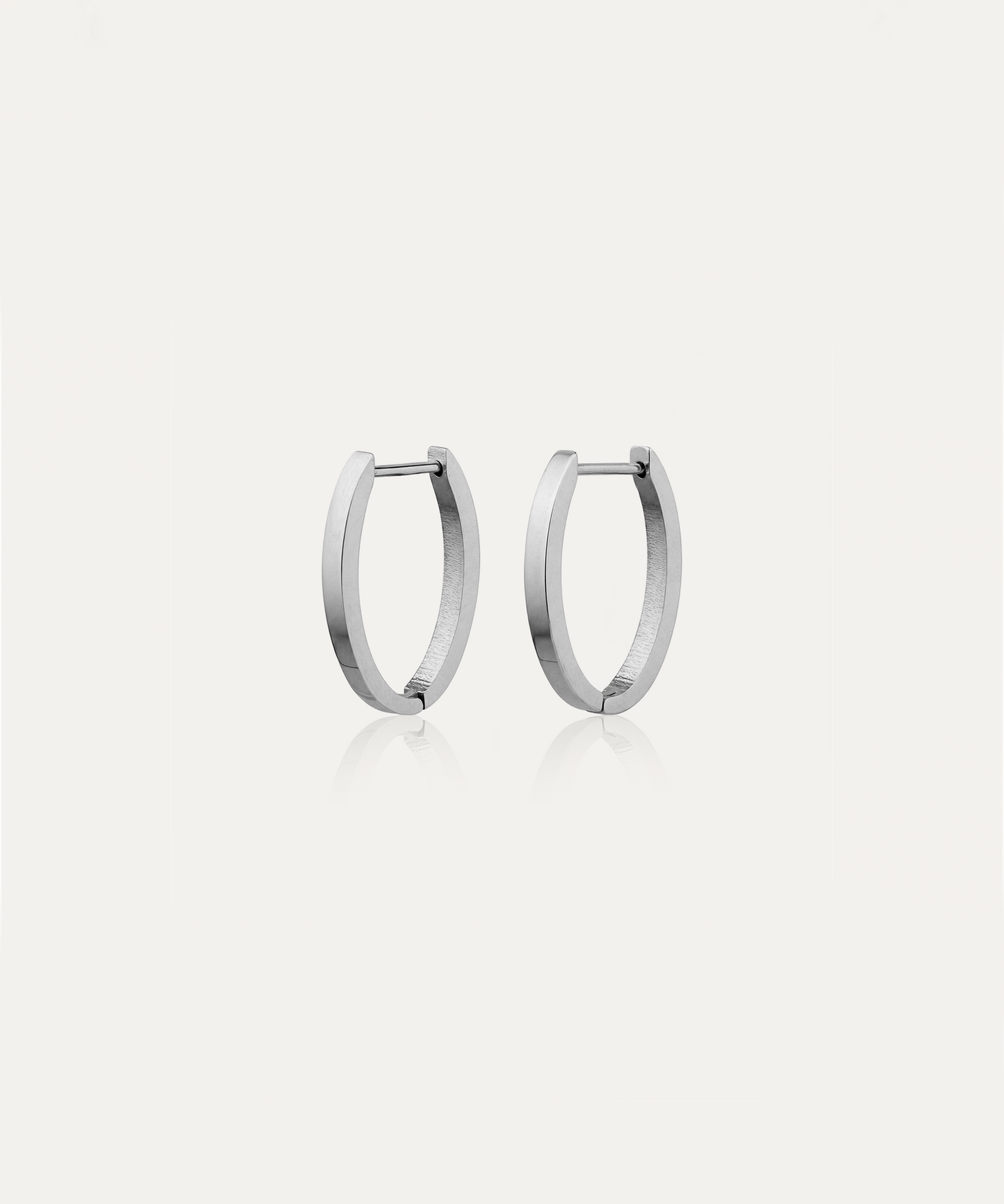 Aly Silver Oval Hoops