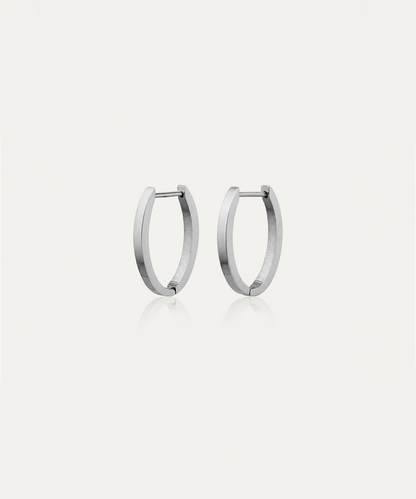 Aly Silver Oval Hoops